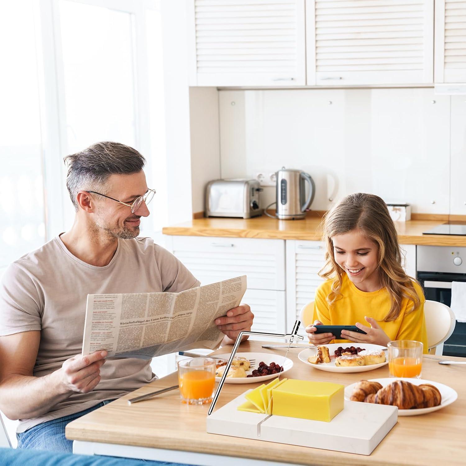 Cortador de Queso TOPULORS de Mármol 12,7 cm con 5 Cables