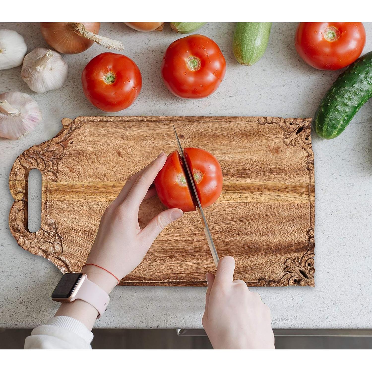 Tabla de cortar y servir de madera de mango Winlay 41.9x22.9 cm