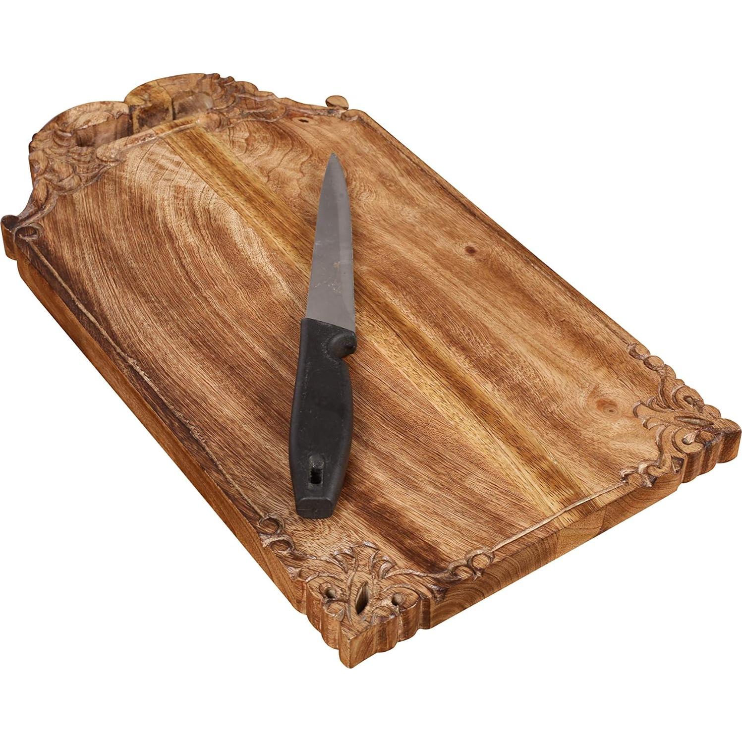 Tabla de cortar y servir de madera de mango Winlay 41.9x22.9 cm