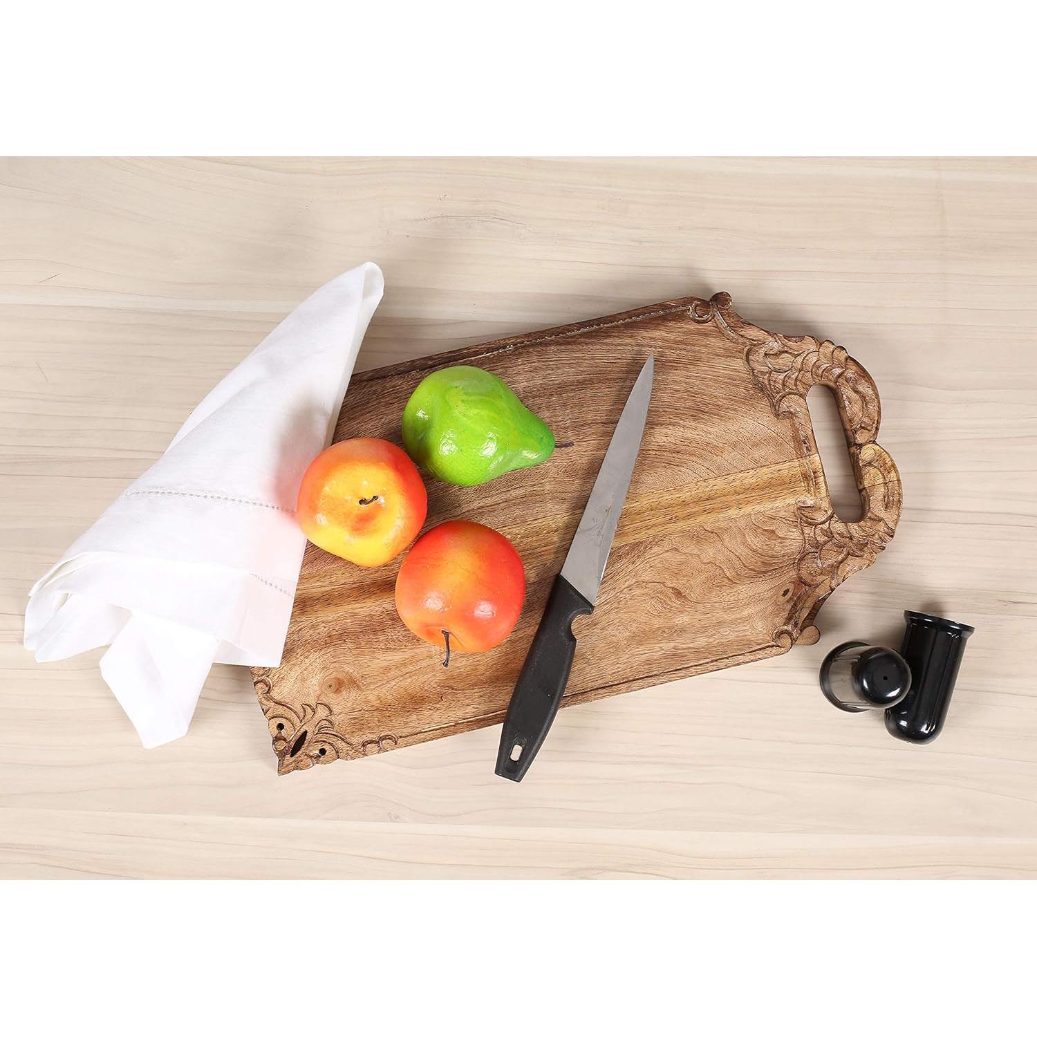 Tabla de cortar y servir de madera de mango Winlay 41.9x22.9 cm