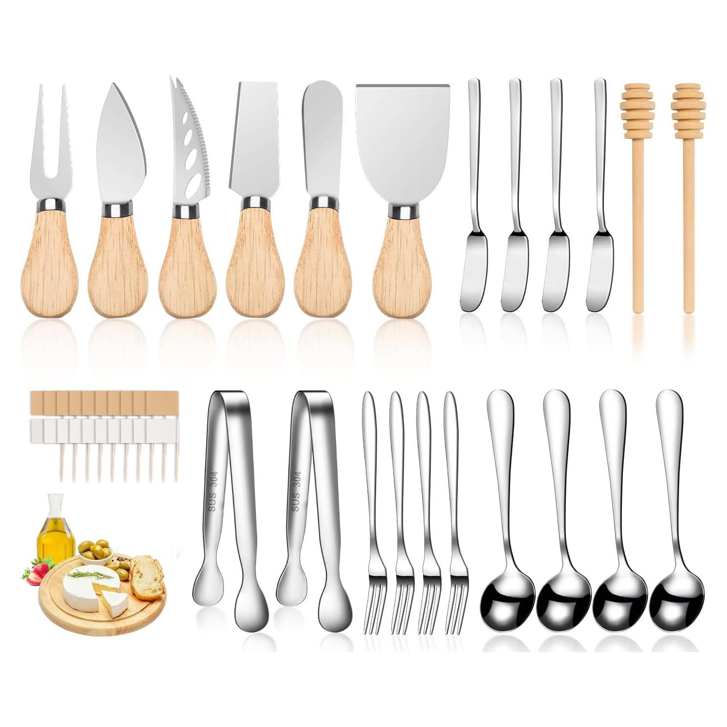 Set de Cuchillos para Queso LifeMusican 23 Piezas Madera