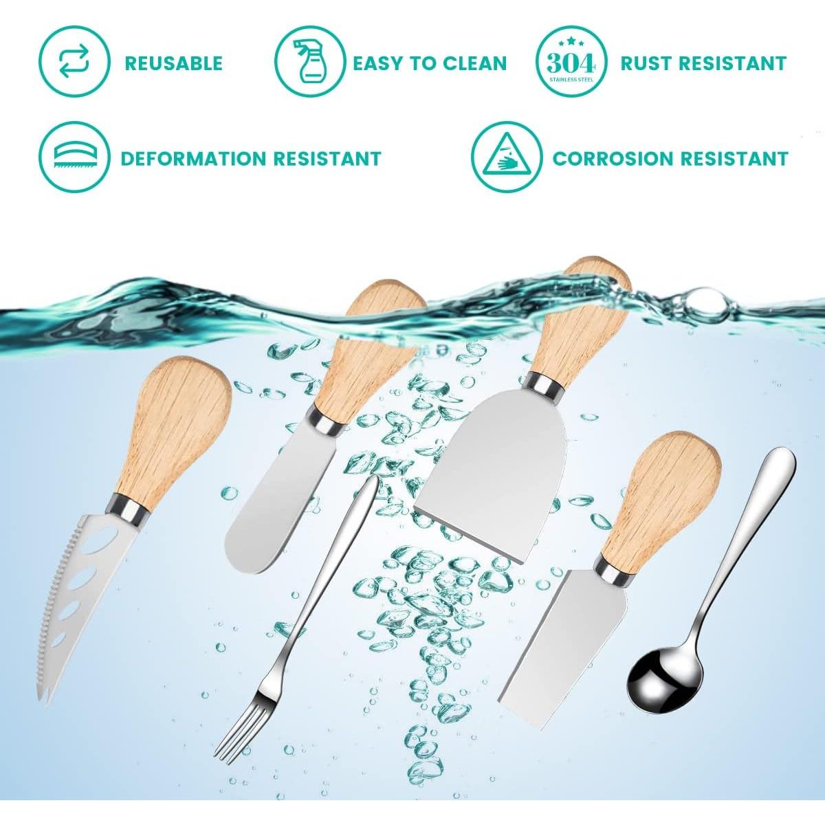 Set de Cuchillos para Queso LifeMusican 23 Piezas Madera