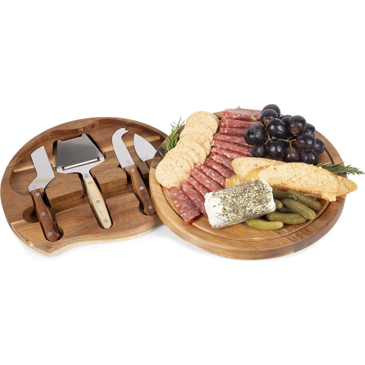 Tabla de Cortar de Queso Acacia Picnic Time con Monograma B
