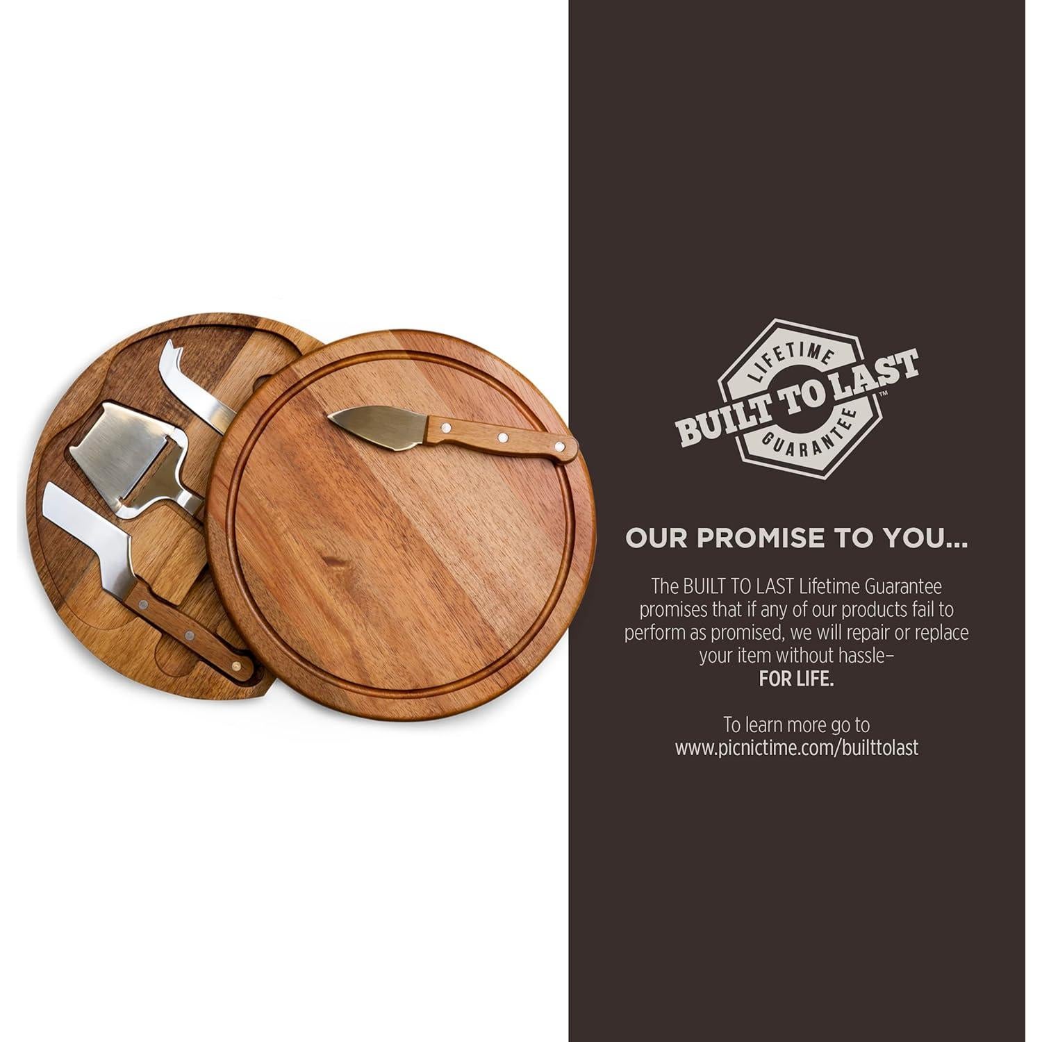 Tabla de Cortar de Queso Acacia Picnic Time con Monograma B