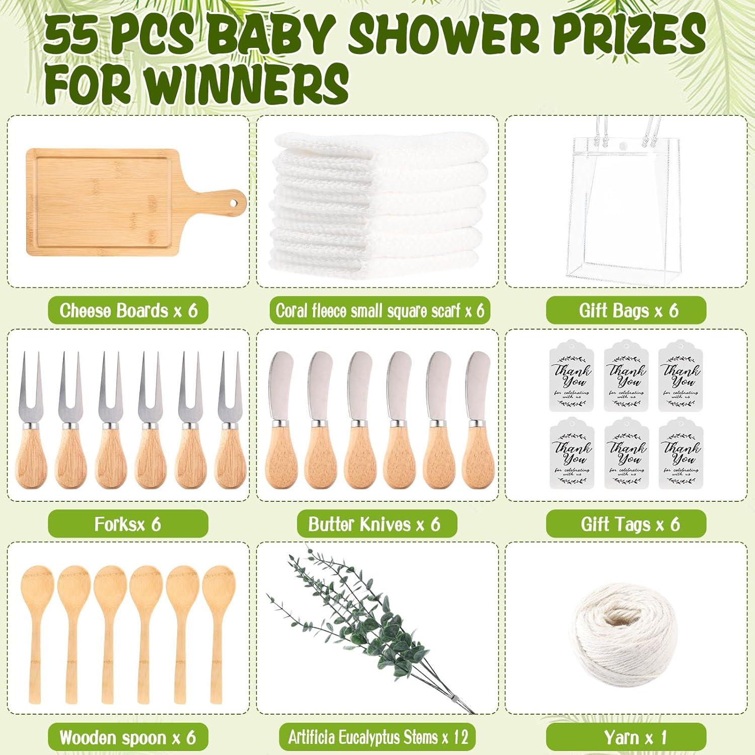 6 Sets de Premios Baby Shower CIEOVO con Tablas y Utensilios