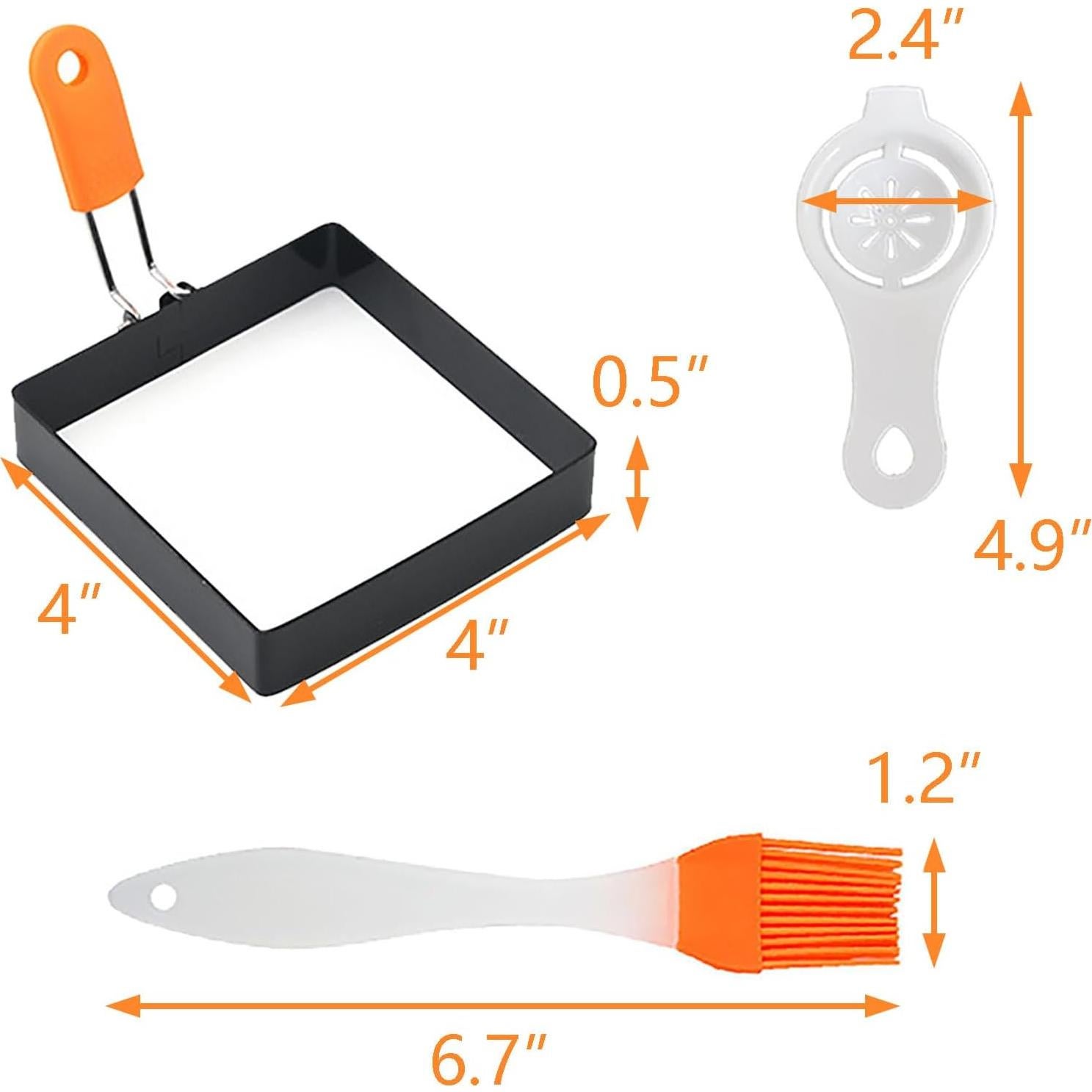 Anillo Cuadrado para Huevo Eonenomi 10 cm 2 Pcs Antiadherente