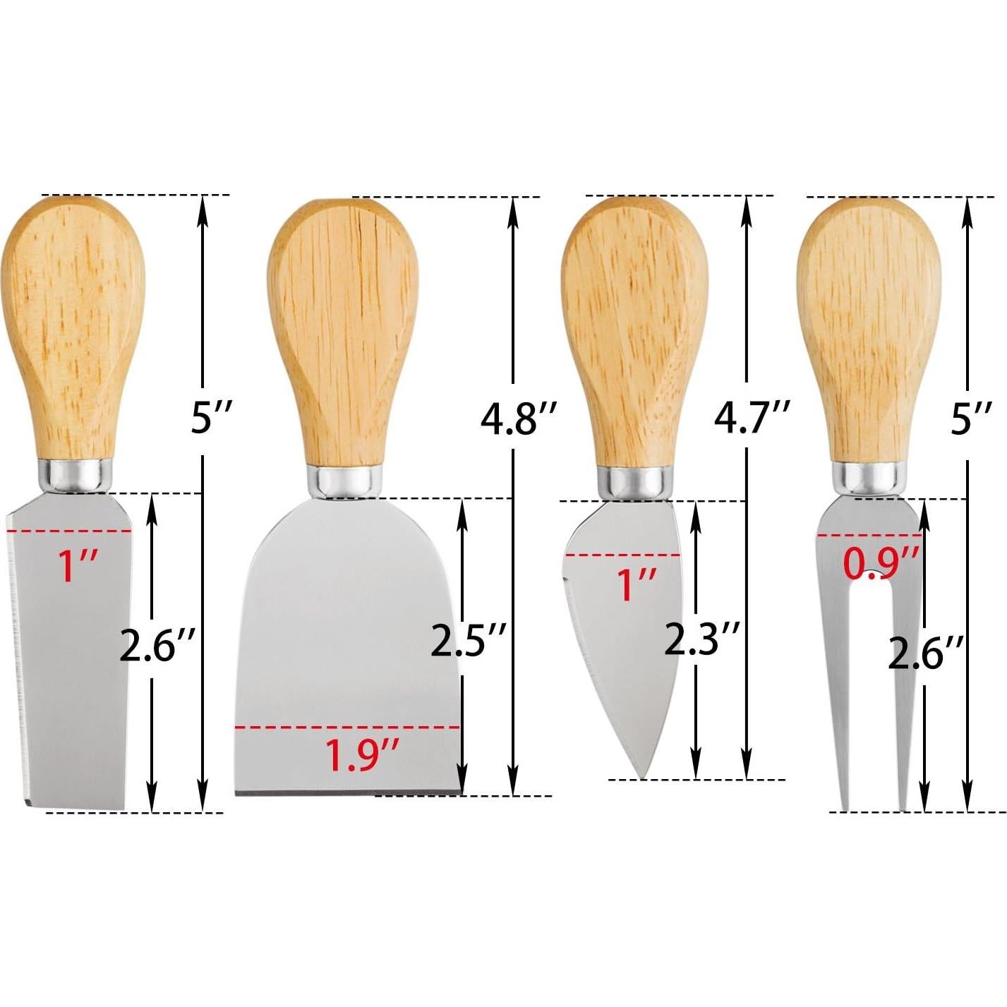 Juego de 4 Cuchillos para Queso YXChome - Acero Inoxidable