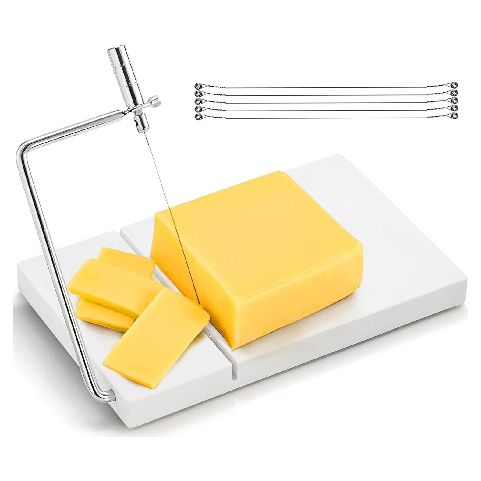 Cortador de Queso ZEAYEA de Mármol con 6 Cuerdas 20x12 cm