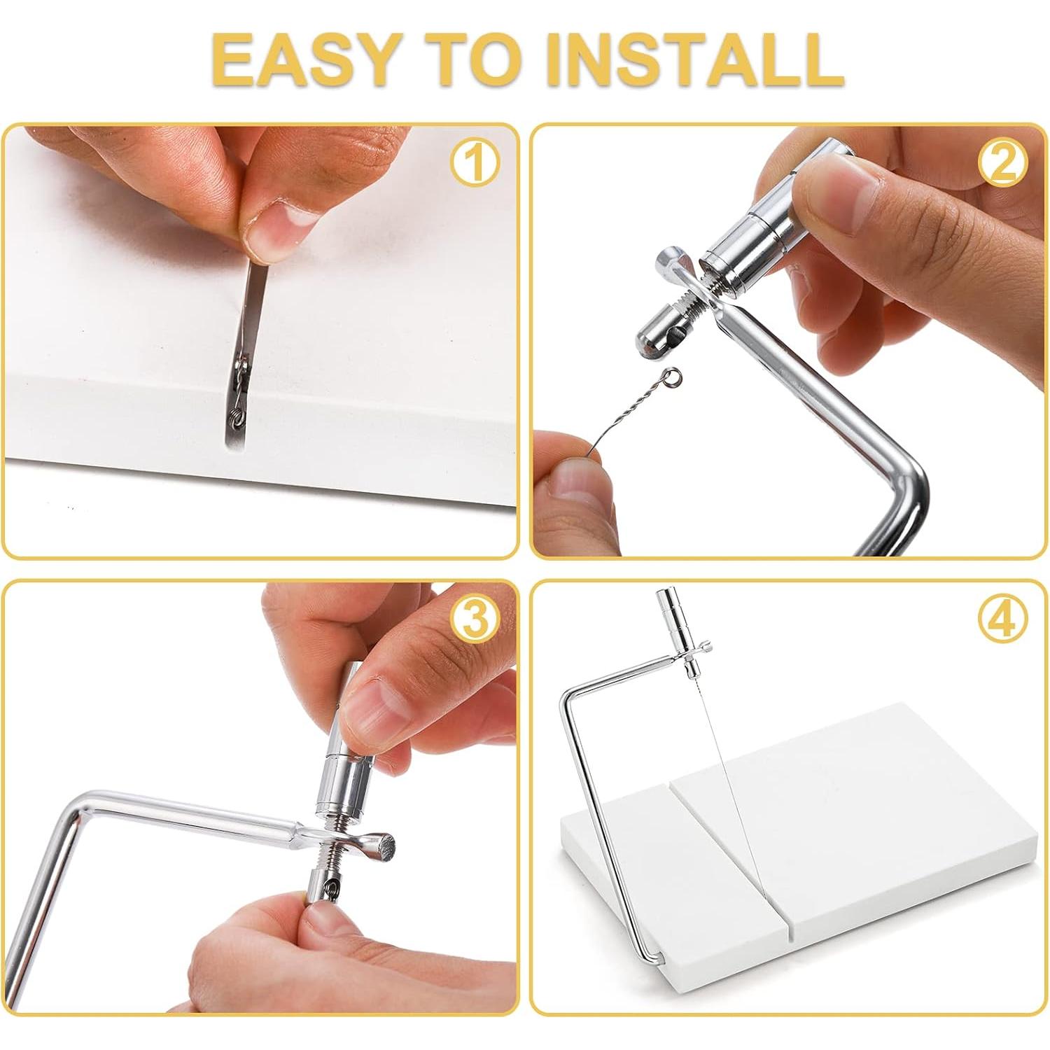 Cortador de Queso ZEAYEA de Mármol con 6 Cuerdas 20x12 cm