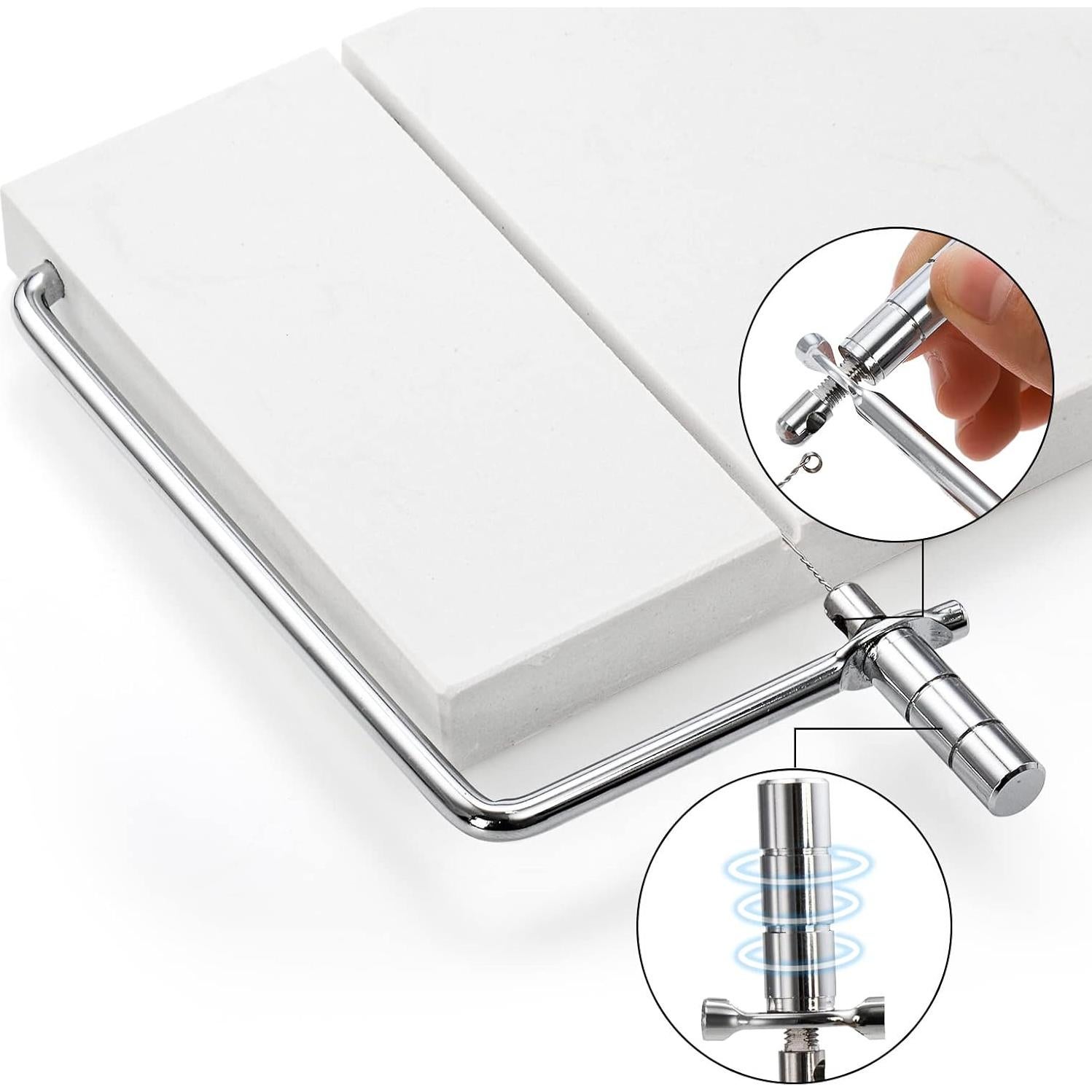 Cortador de Queso ZEAYEA de Mármol con 6 Cuerdas 20x12 cm