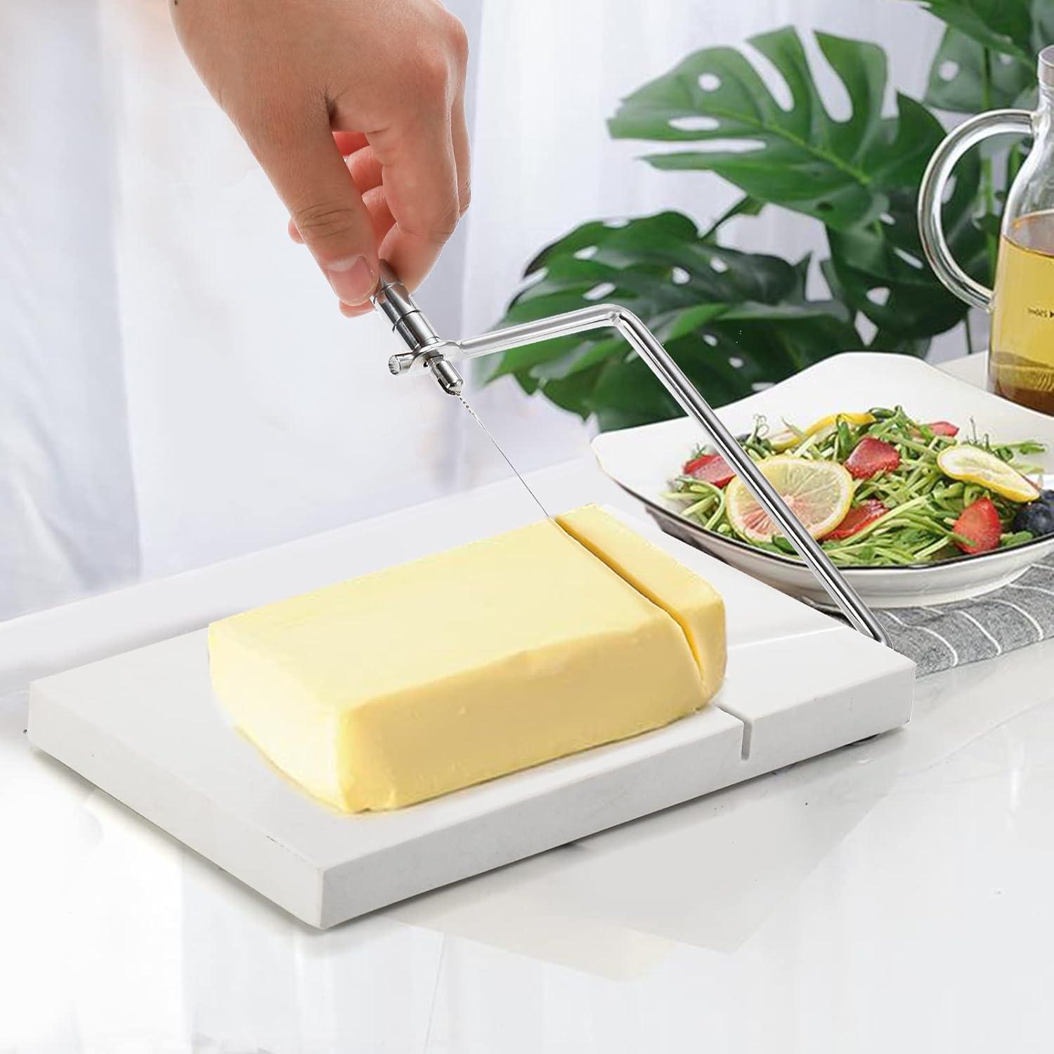 Cortador de Queso ZEAYEA de Mármol con 6 Cuerdas 20x12 cm