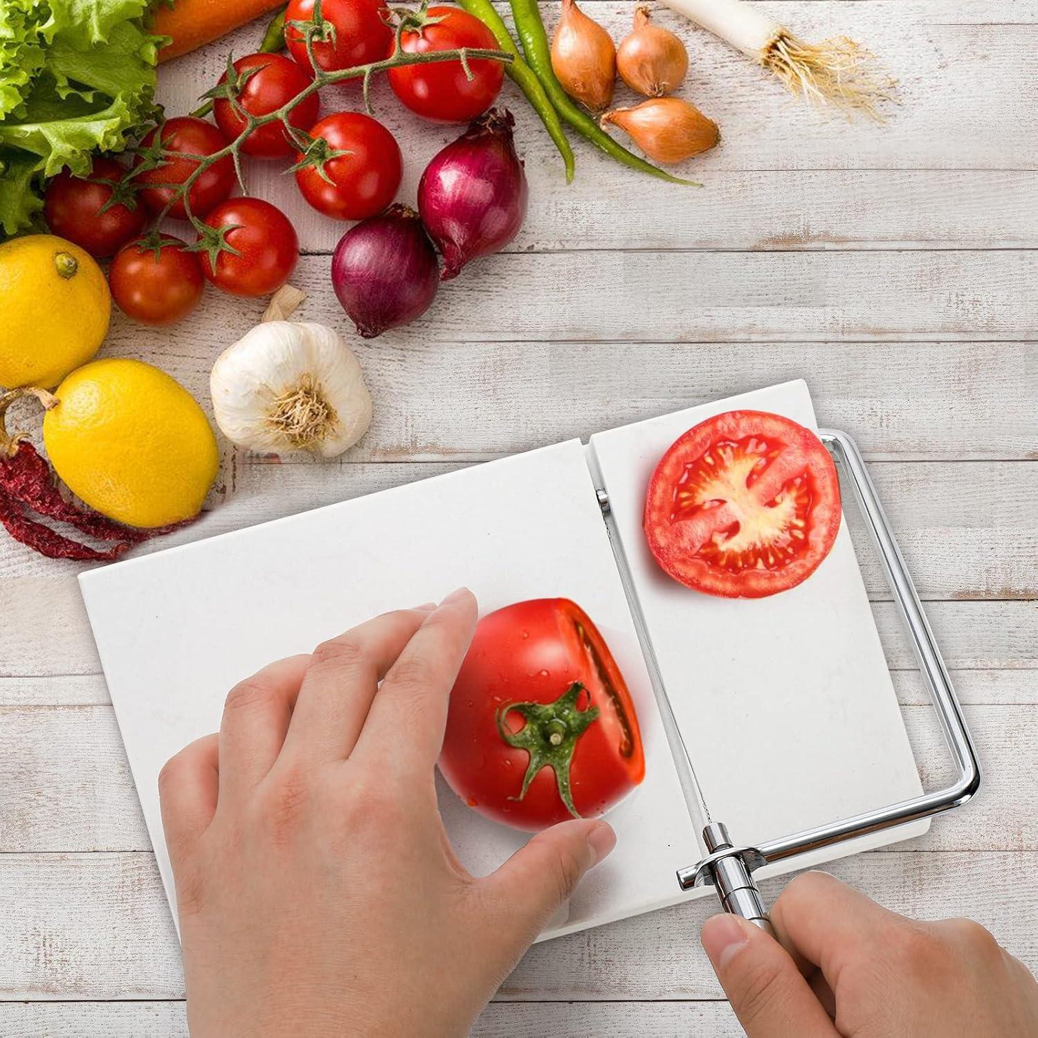 Cortador de Queso ZEAYEA de Mármol con 6 Cuerdas 20x12 cm