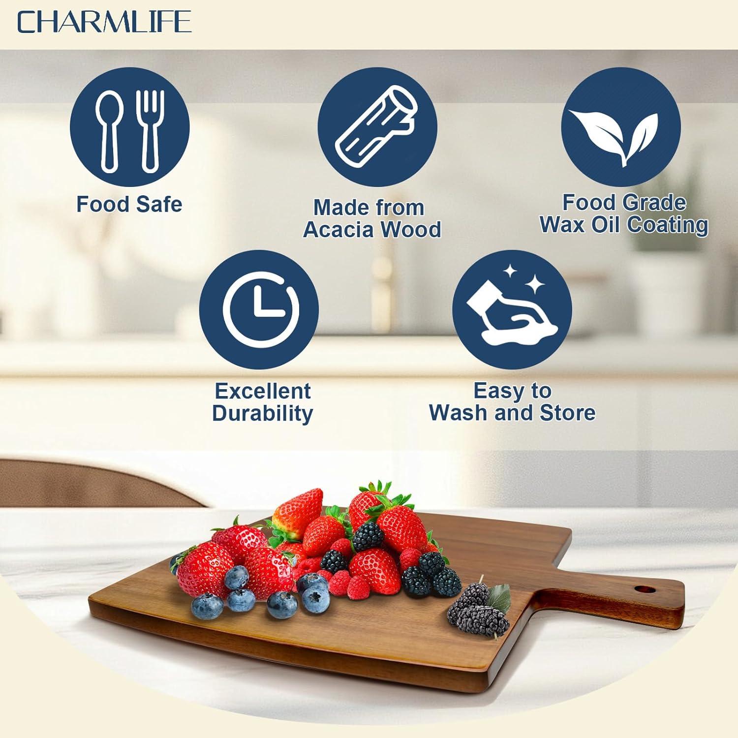 Tabla de Cortar de Madera de Acacia Charmlife 40x33 cm