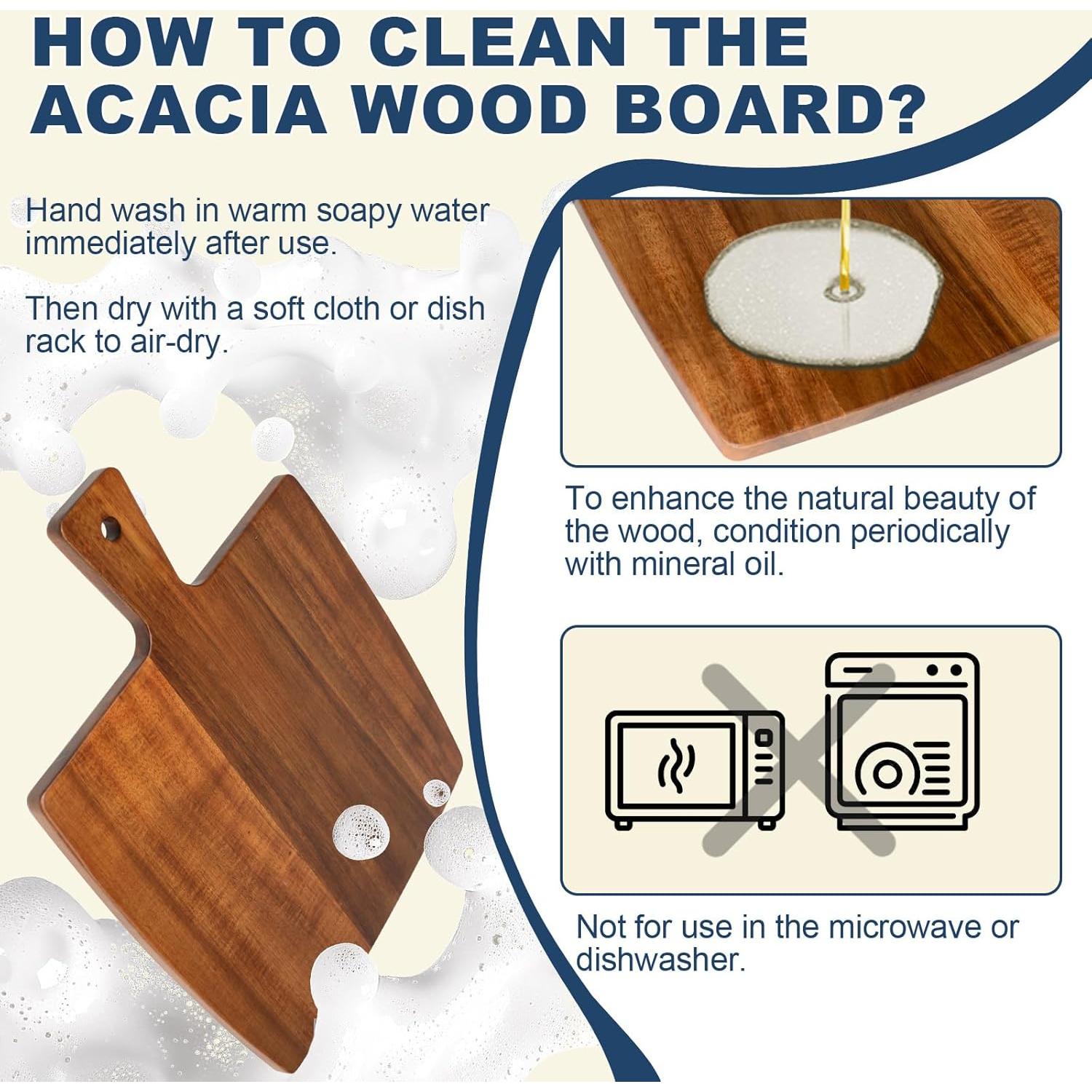 Tabla de Cortar de Madera de Acacia Charmlife 40x33 cm