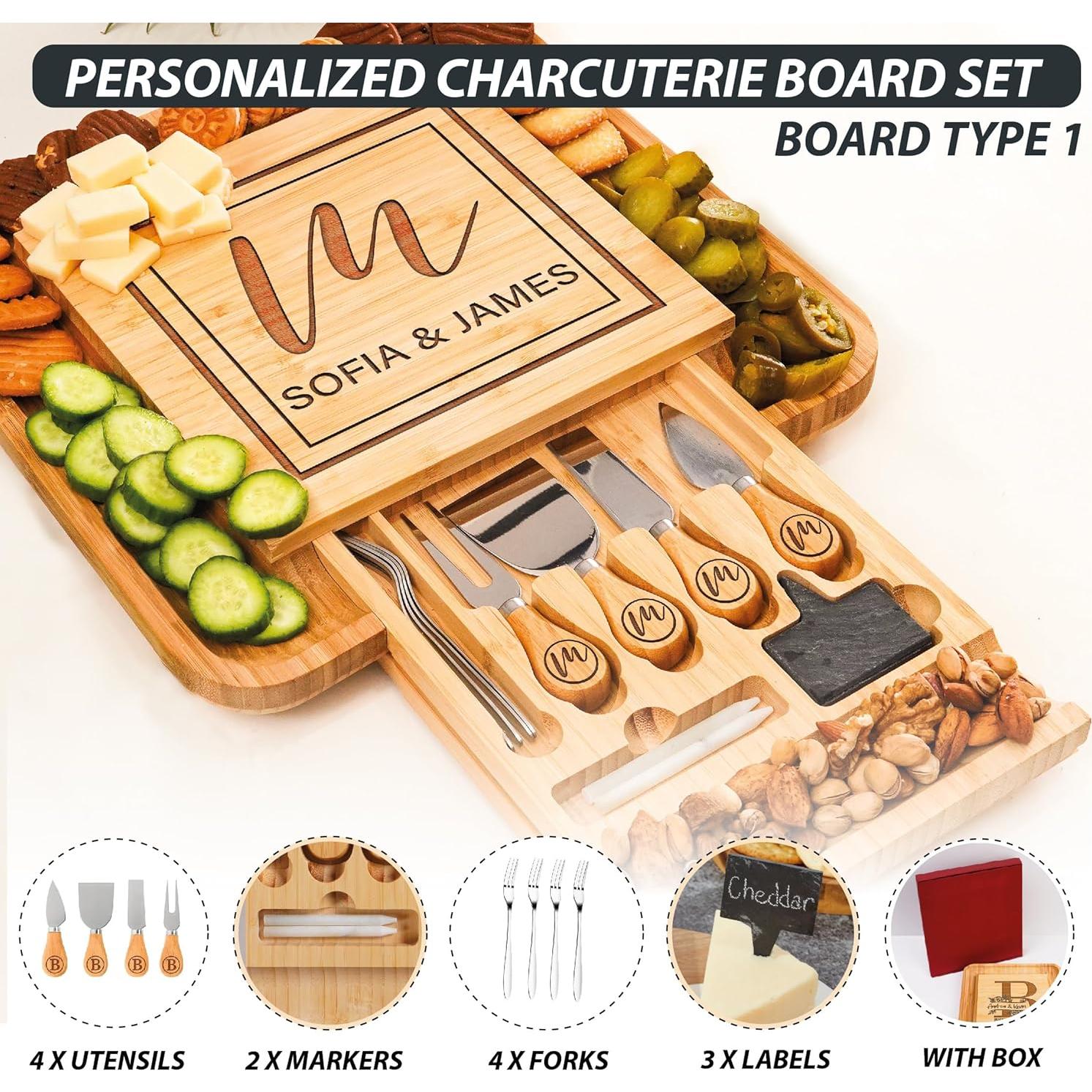 Tabla de Charcutería Personalizada Bambú Grande 35,5cm