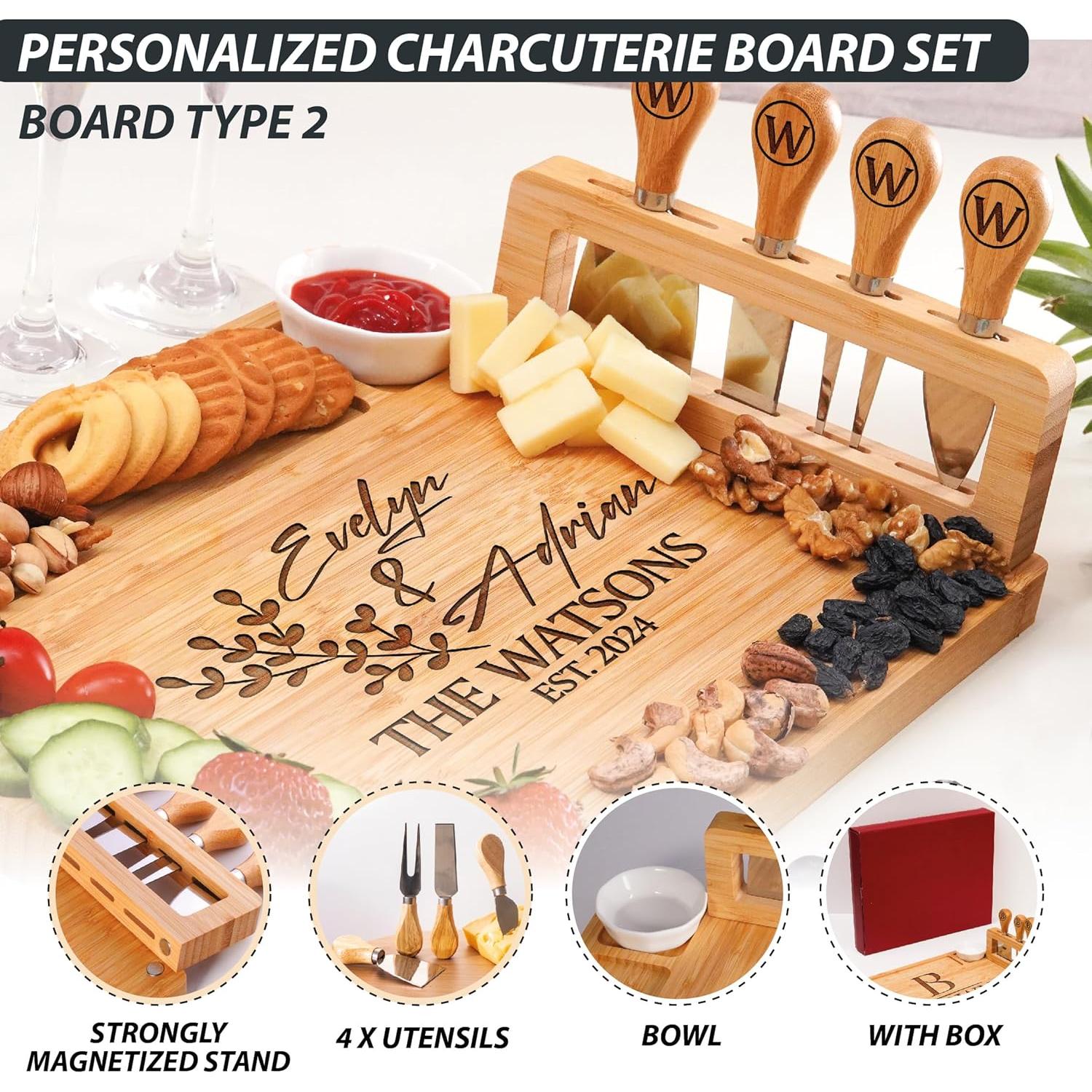 Tabla de Charcutería Personalizada Bambú Grande 35,5cm