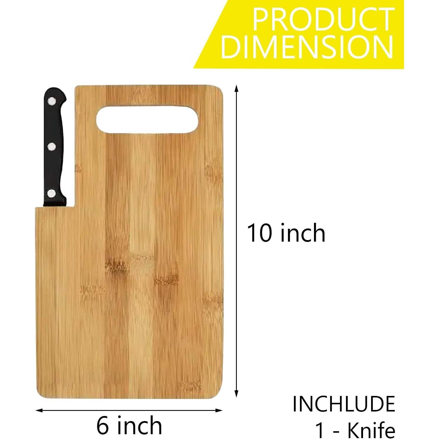 Tabla de Cortar de Bambú Handy Helpers con Cuchillo 25,4x15,2cm