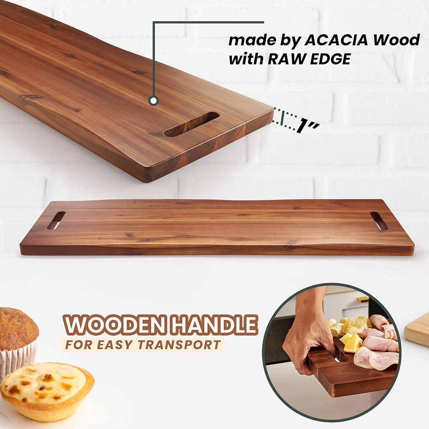 Tabla de Charcutería Grande Tidita de Madera Acacia 92.4 cm