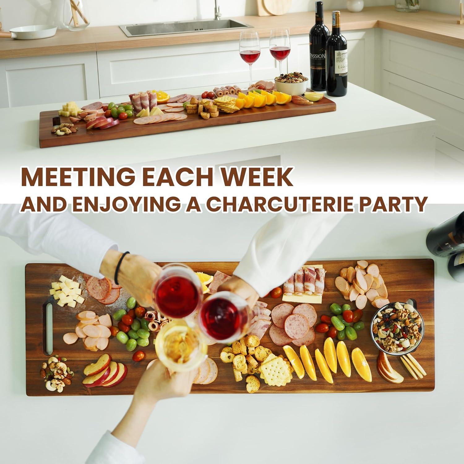 Tabla de Charcutería Grande Tidita de Madera Acacia 92.4 cm