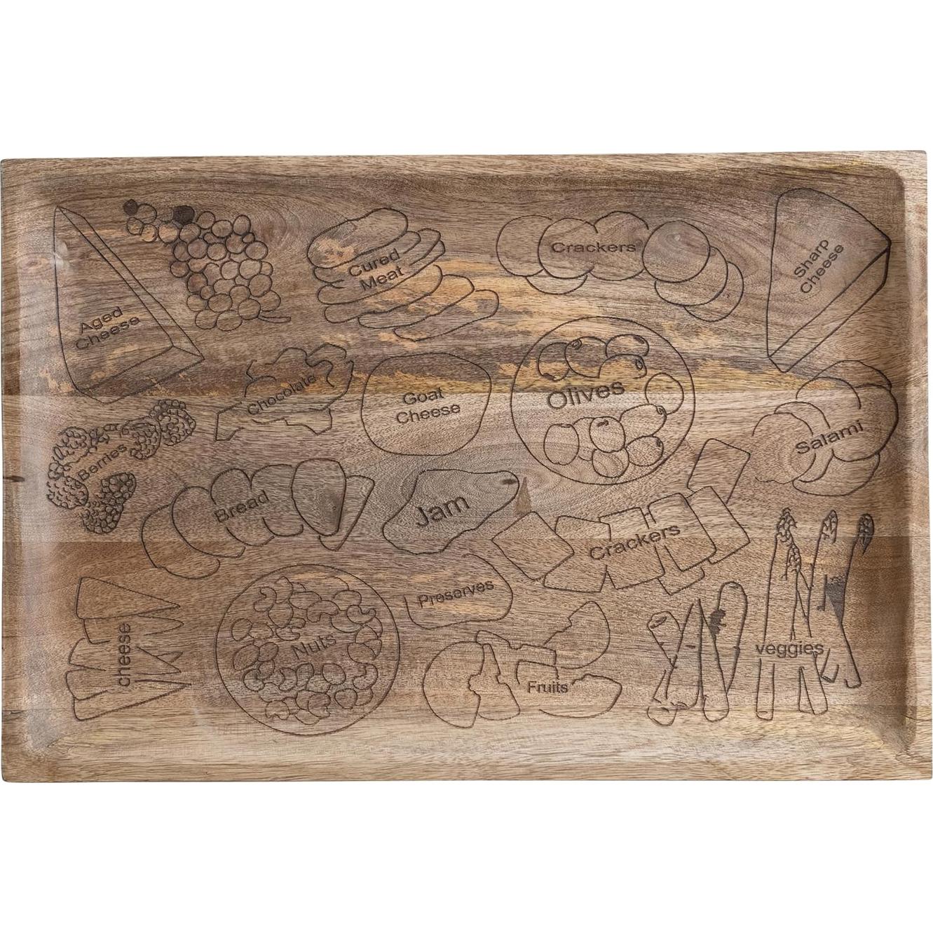 Tabla de Queso de Madera de Mango Creative Co-Op 54,61x36,83cm