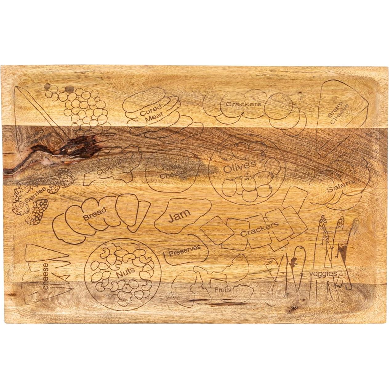 Tabla de Queso de Madera de Mango Creative Co-Op 54,61x36,83cm