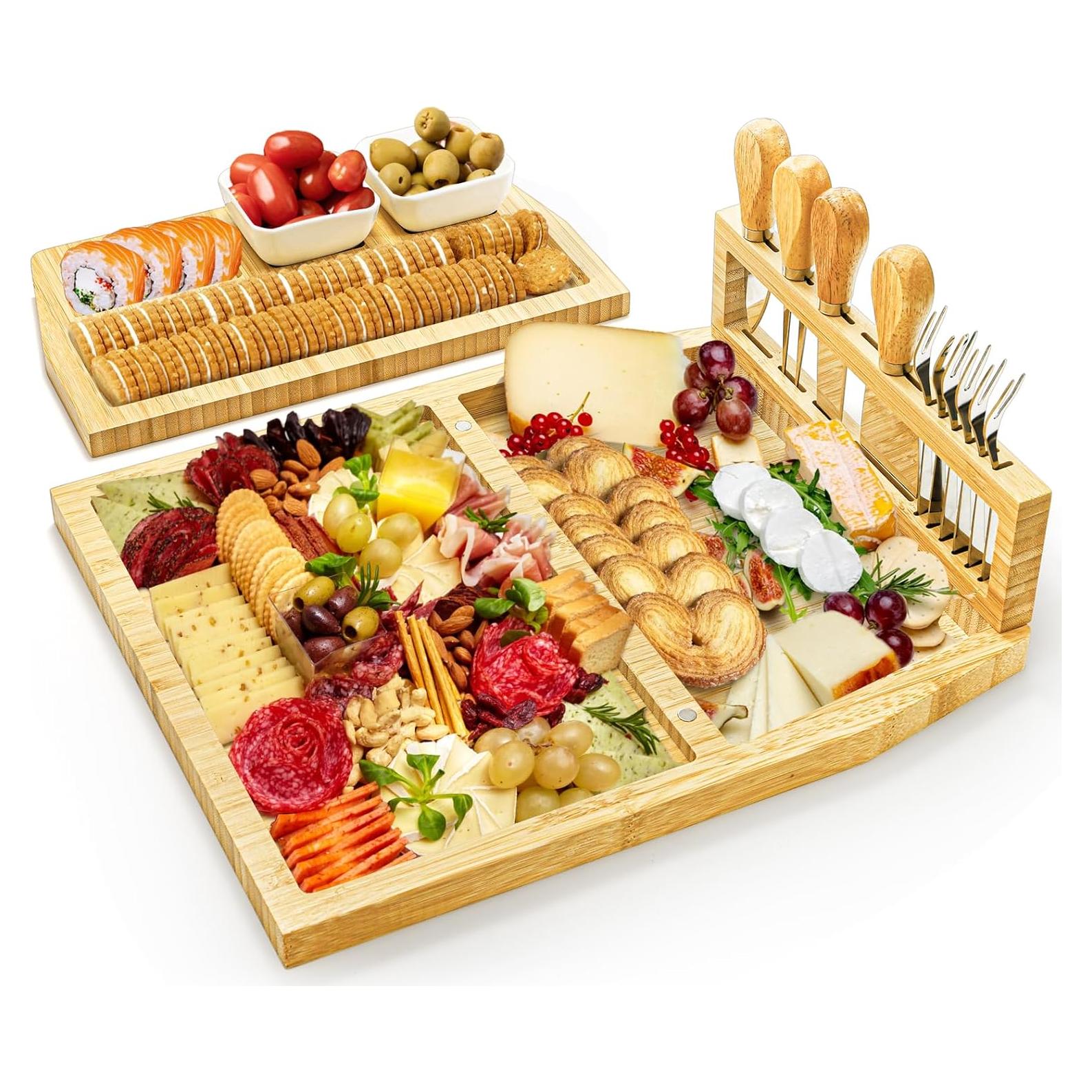 Juego de Tablas de Queso WRINGKIT con Cuchillos y Cuencos