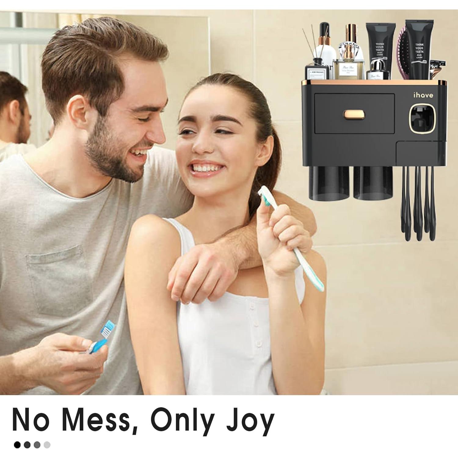 Soporte para Cepillos de Dientes iHave - Montaje en Pared, 2 Tazas