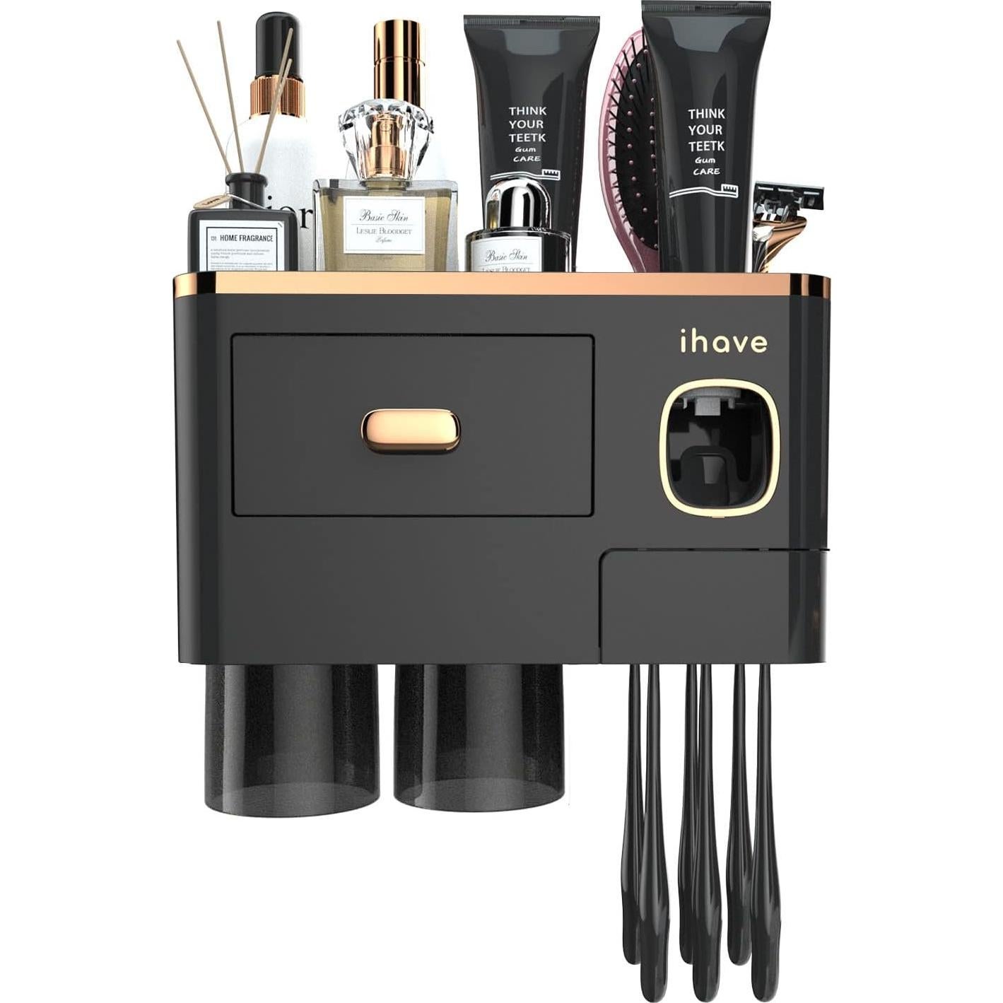 Soporte para Cepillos de Dientes iHave - Montaje en Pared, 2 Tazas