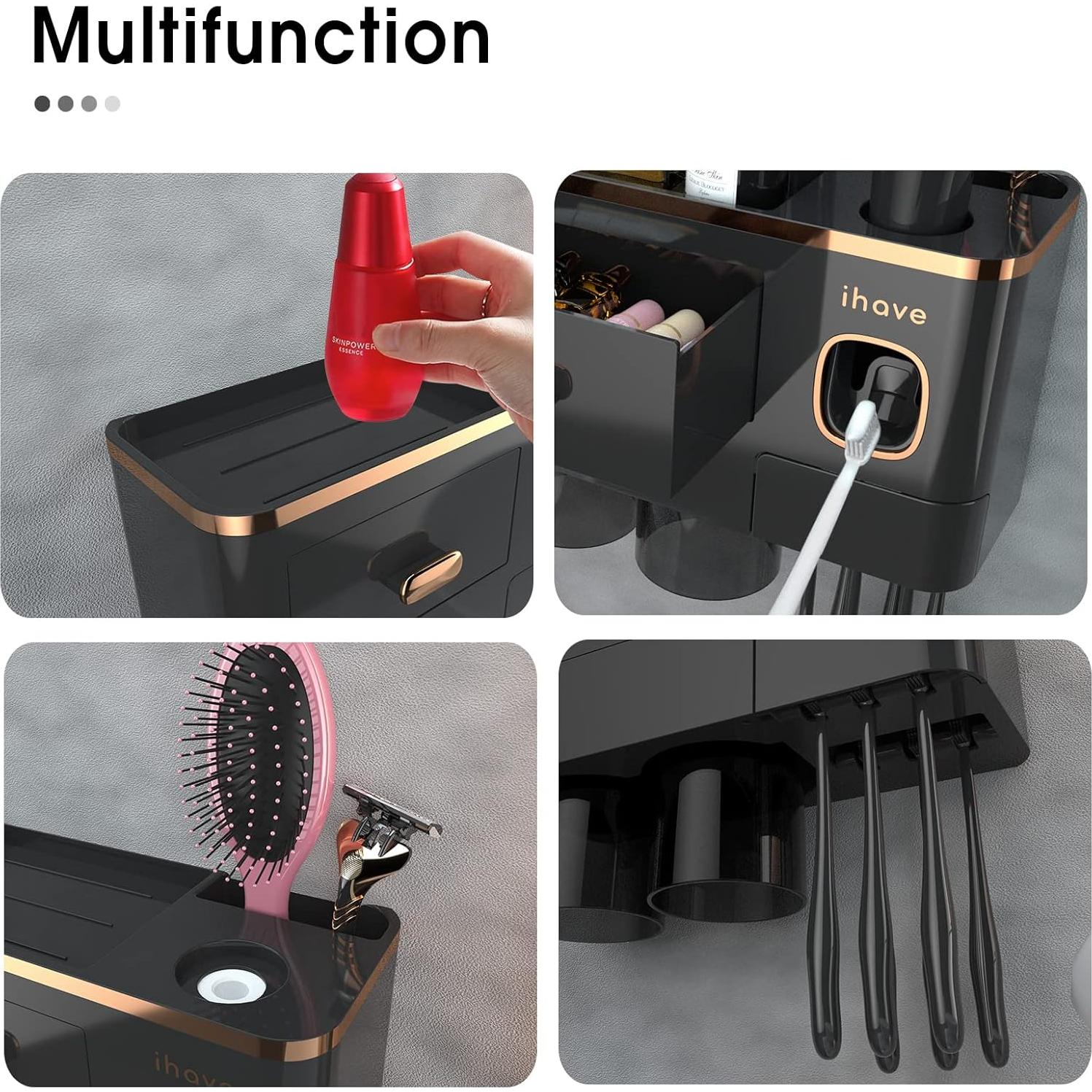 Soporte para Cepillos de Dientes iHave - Montaje en Pared, 2 Tazas