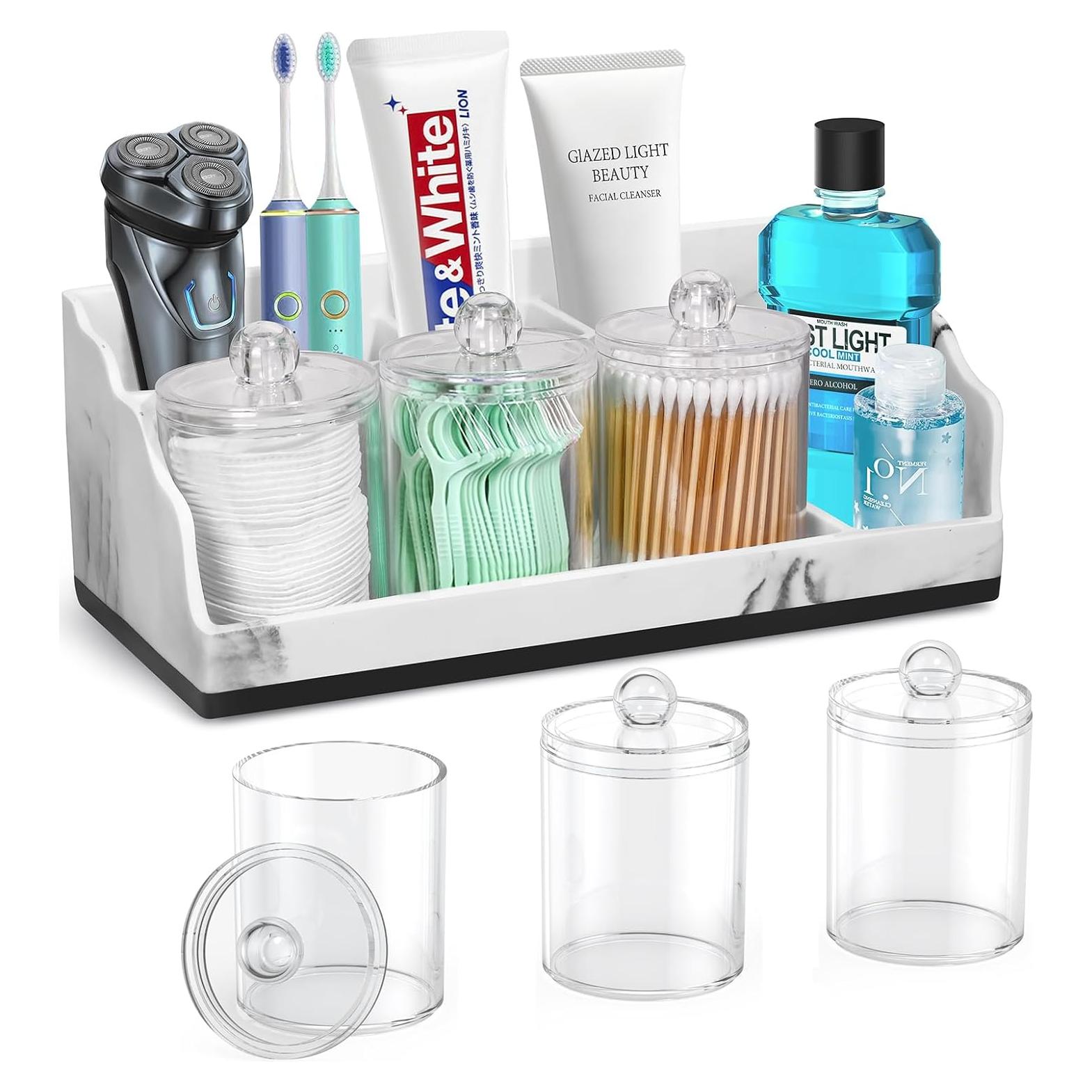 Organizador de Baño TuCao de Mármol con 3 Soportes Blanco