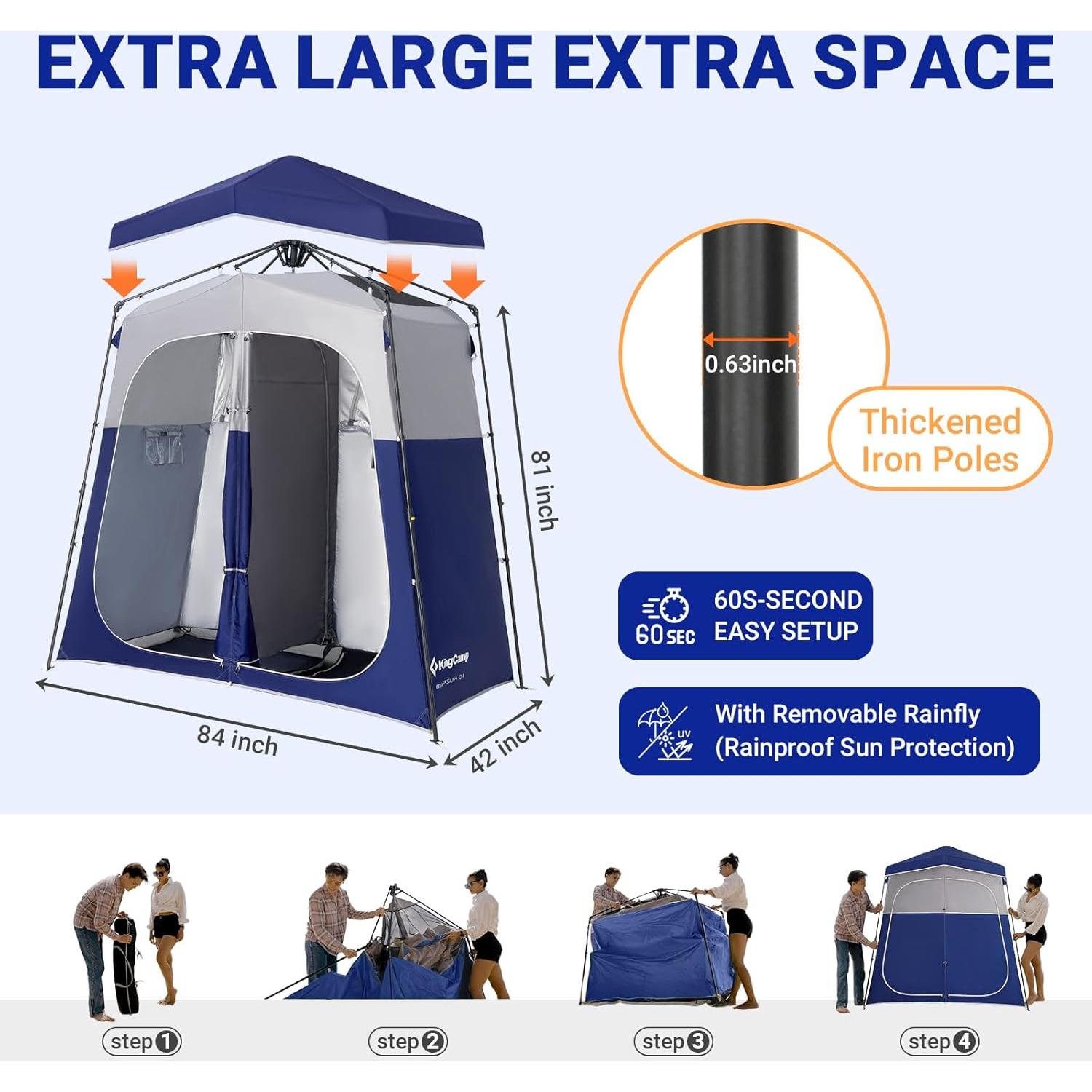 Tienda de Ducha KingCamp 2 Habitaciones Impermeable