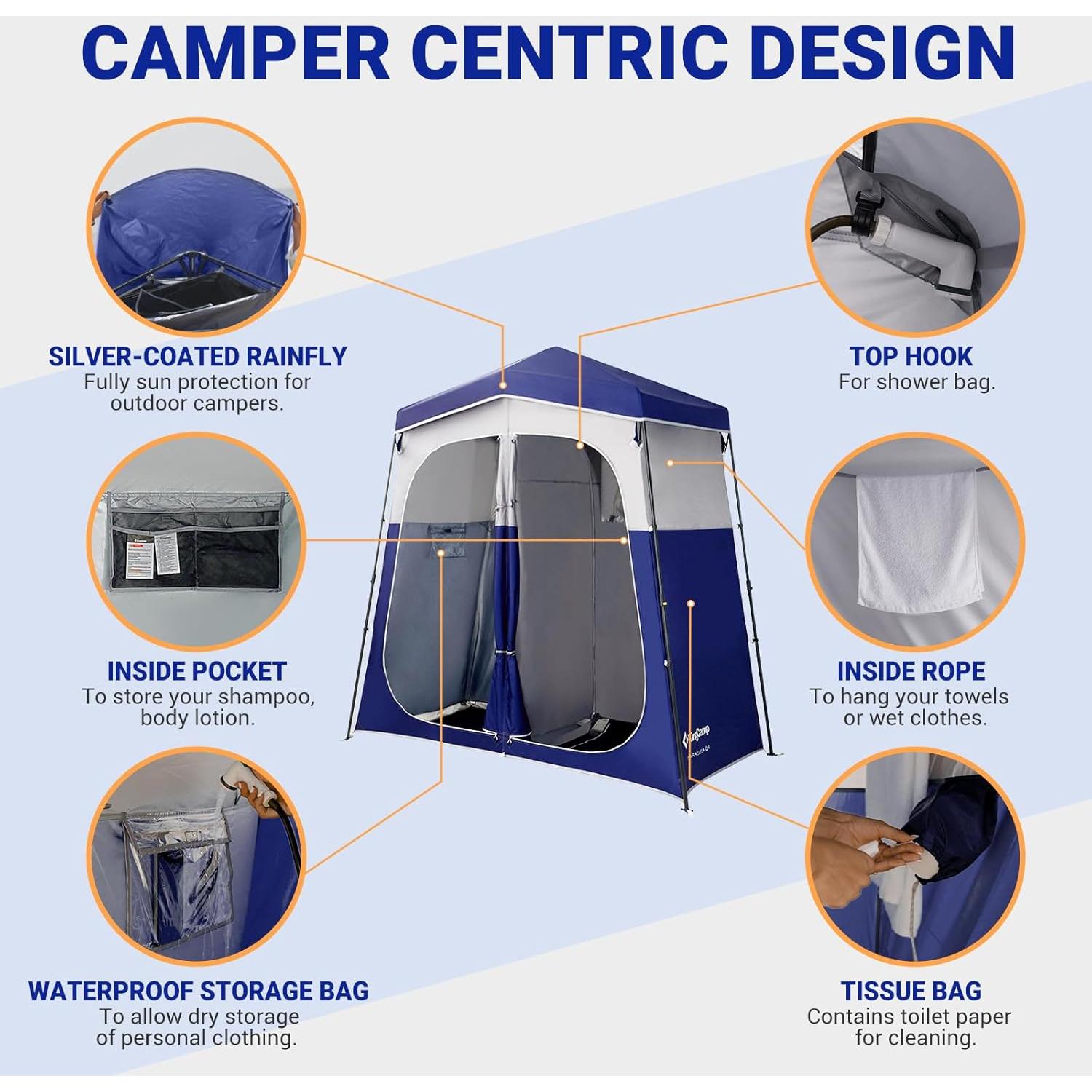 Tienda de Ducha KingCamp 2 Habitaciones Impermeable