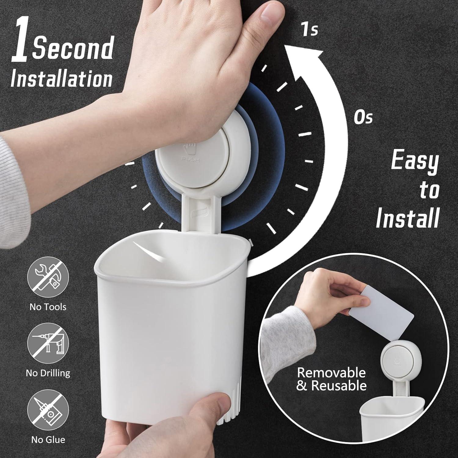 Soporte de Cepillo de Dientes LEVERLOC 2 Paquetes Montaje Succión