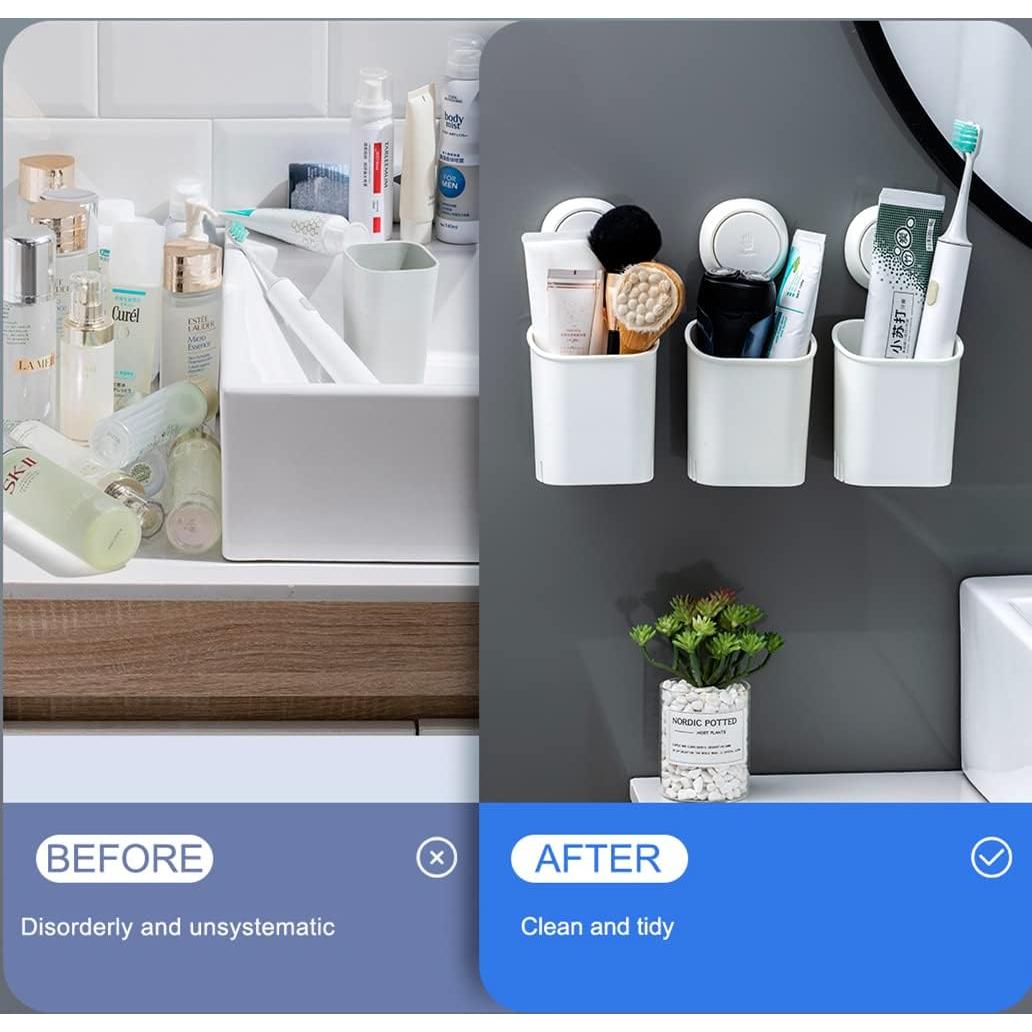 Soporte de Cepillo de Dientes LEVERLOC 2 Paquetes Montaje Succión