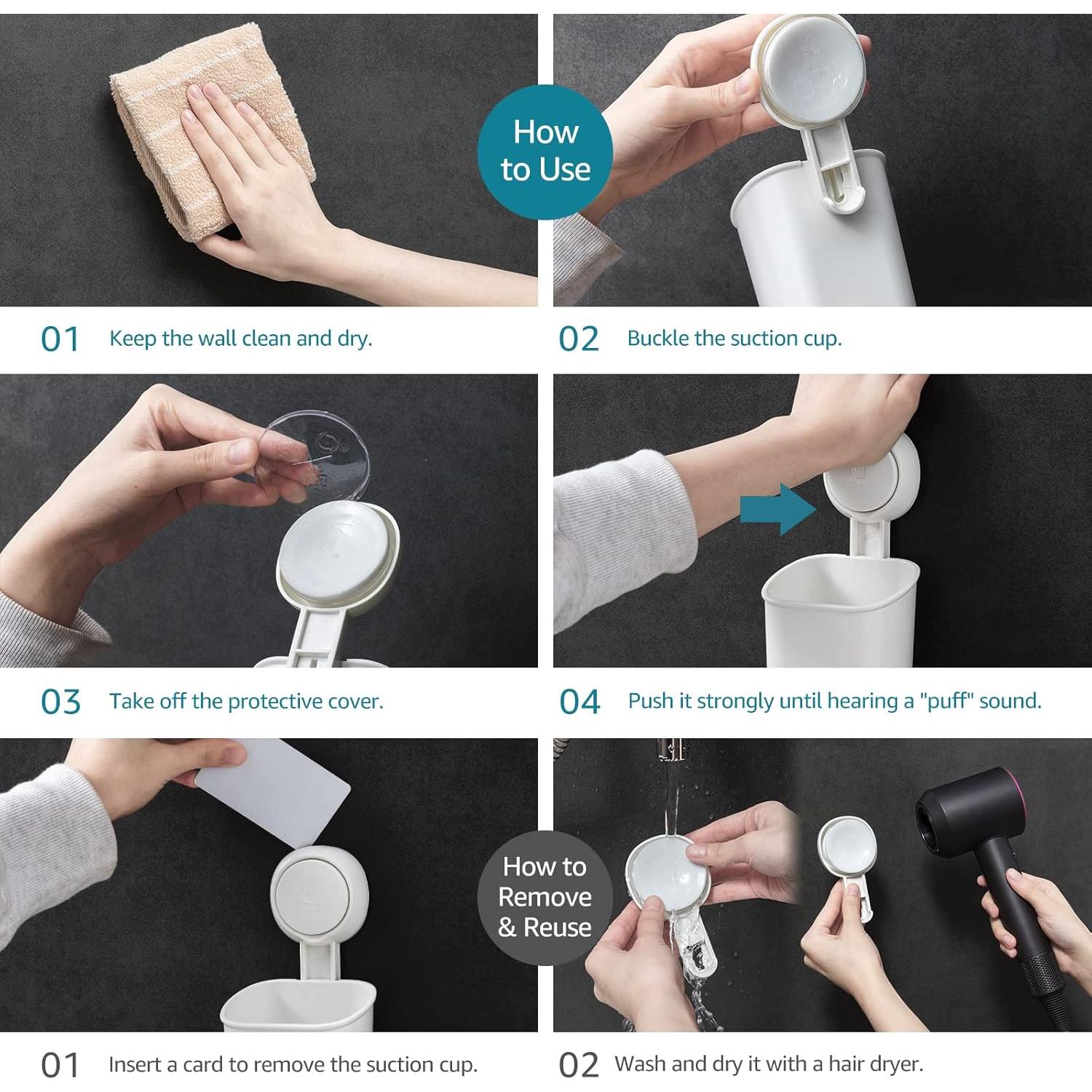 Soporte de Cepillo de Dientes LEVERLOC 2 Paquetes Montaje Succión