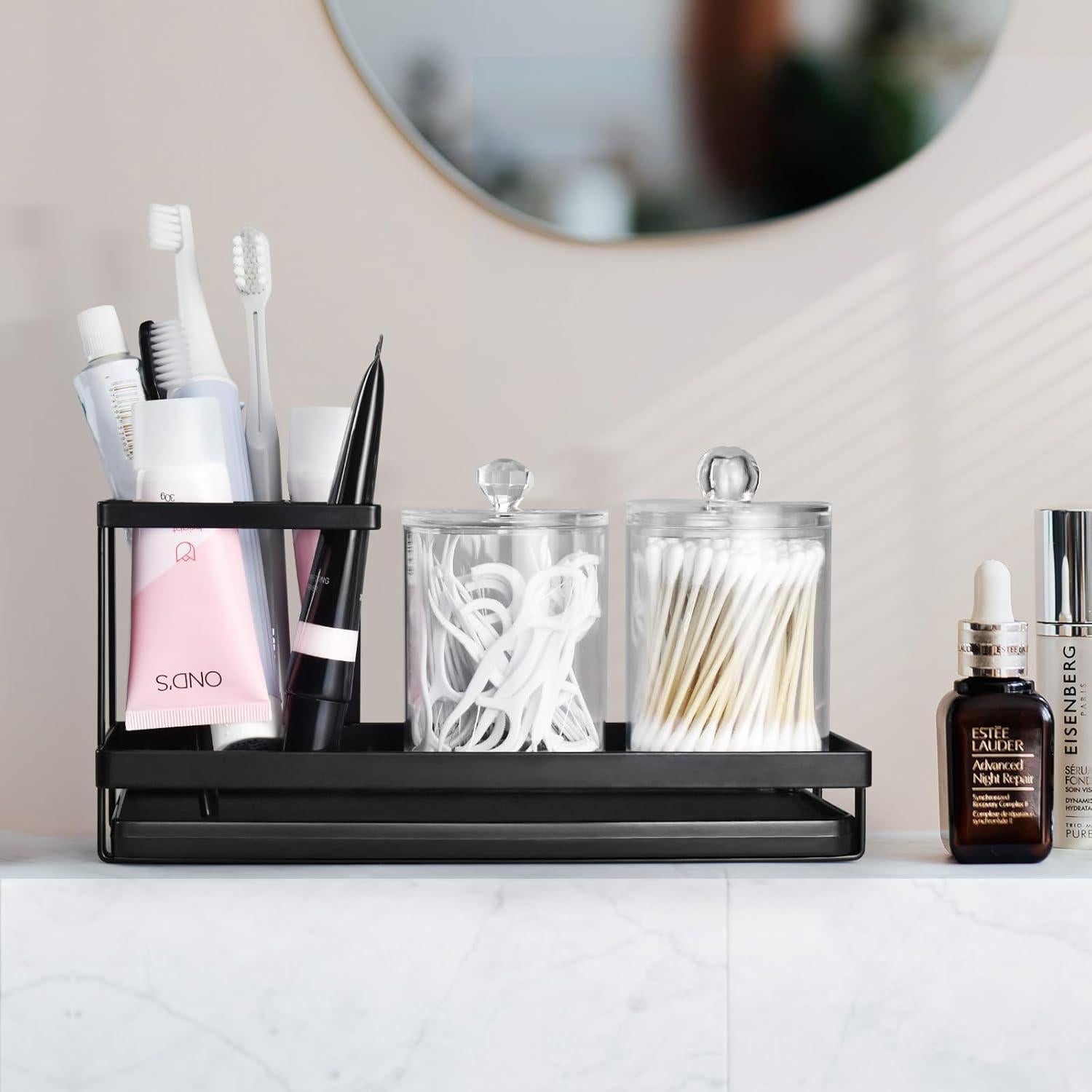 Soporte para Cepillos de Dientes MYITYARD Negro 4 Compartimentos