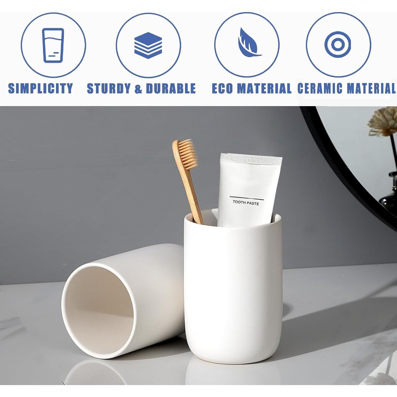 Soportes para Cepillos de Dientes BSDISP - Juego 2 Cerámica