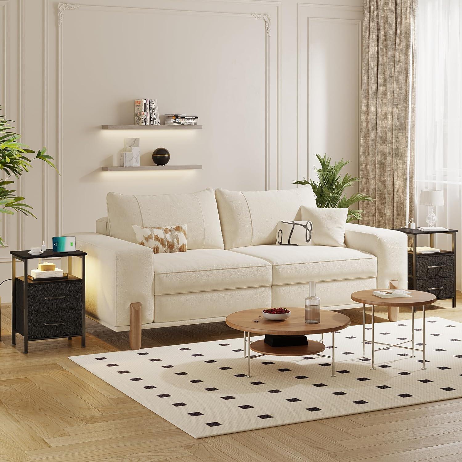 Conjunto de Mesitas de Noche TRIFEBLE SHNT062BK con Carga USB