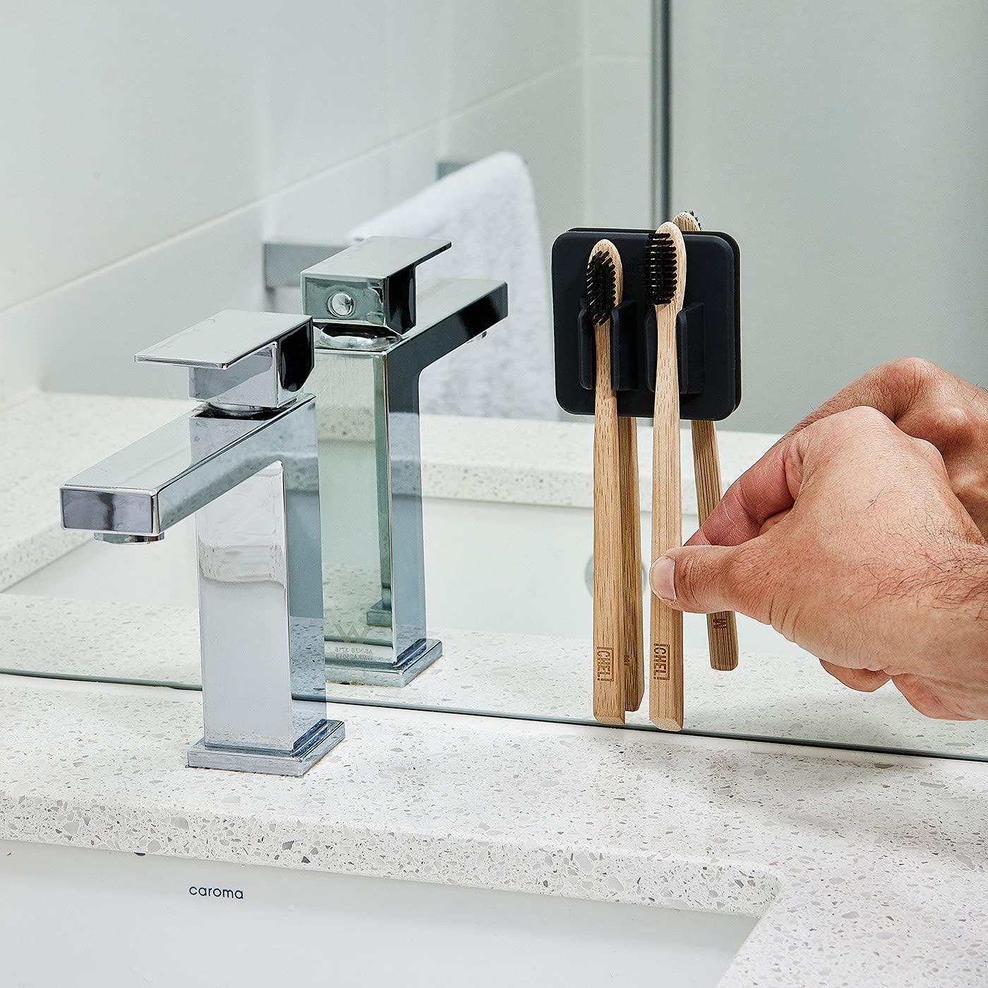 Soporte para Cepillos de Dientes Tooletries George - Silicona Carbón