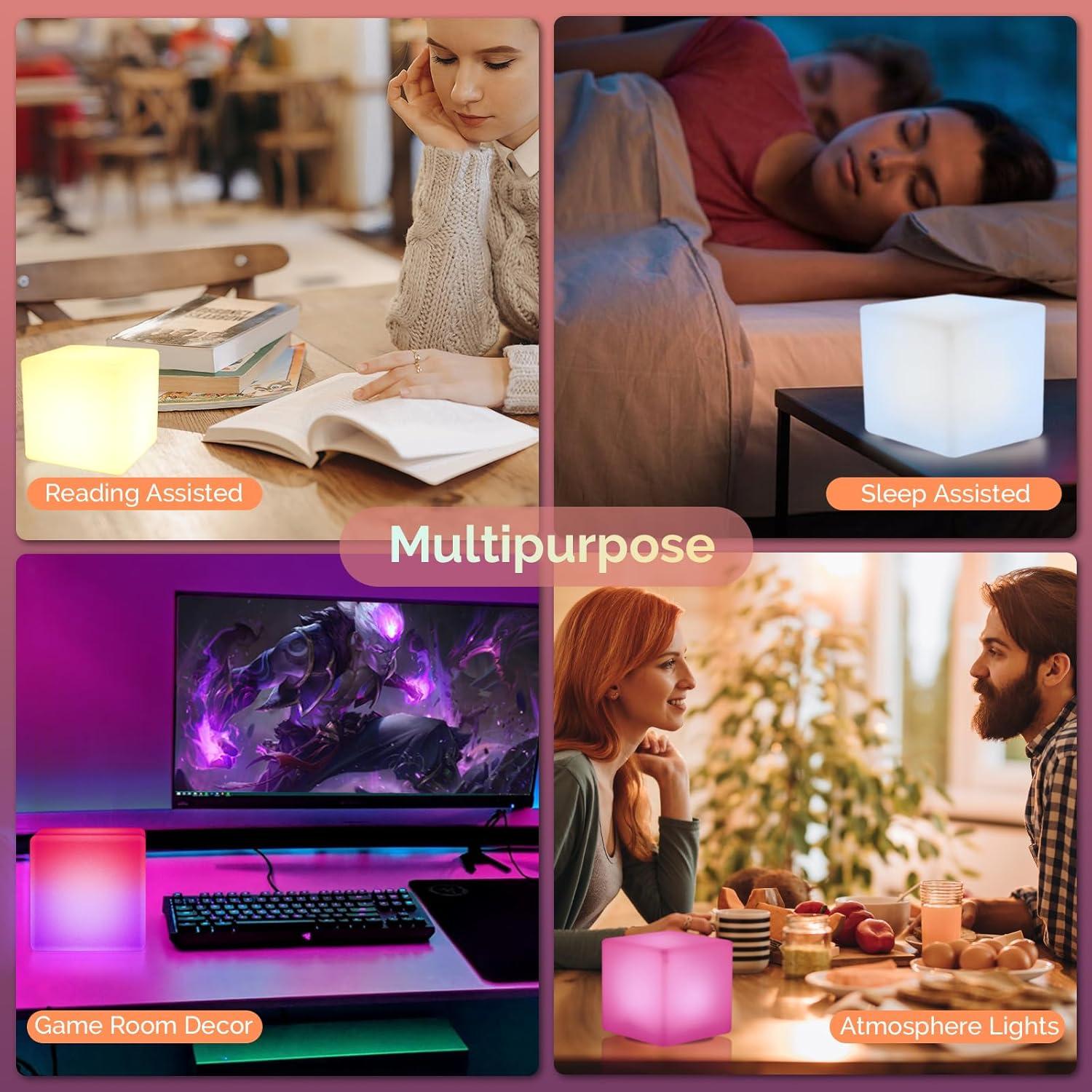 Lámpara LED Inteligente LOFTEK Smare Cube-02, Luz Regulable y Sincronización de Música