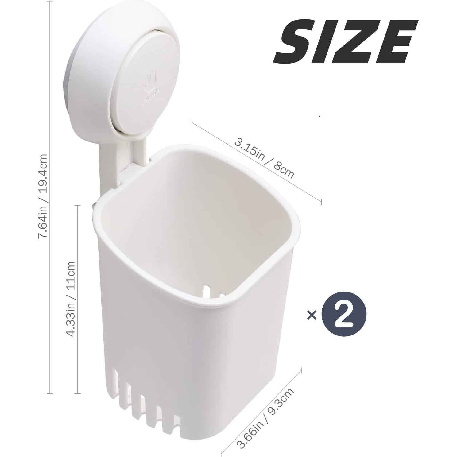 Soporte de cepillo de dientes TAILI 2 paquetes blanco