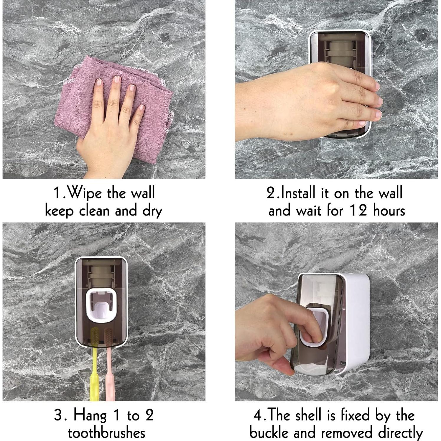 Soporte para Cepillos de Dientes LUEXBOX Gris 2 Ranuras