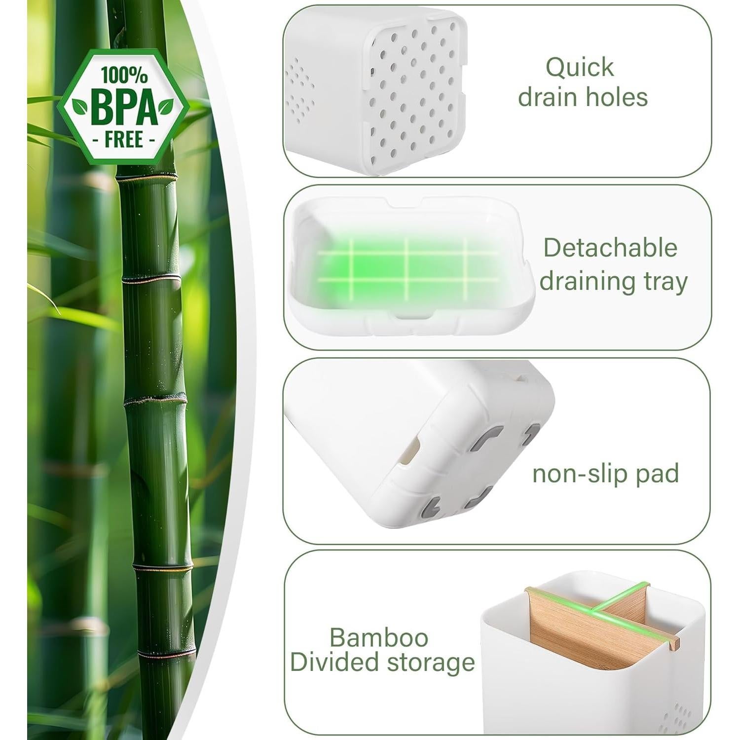 Soporte para Cepillos de Dientes Rejomiik Blanco 3 Compartimentos