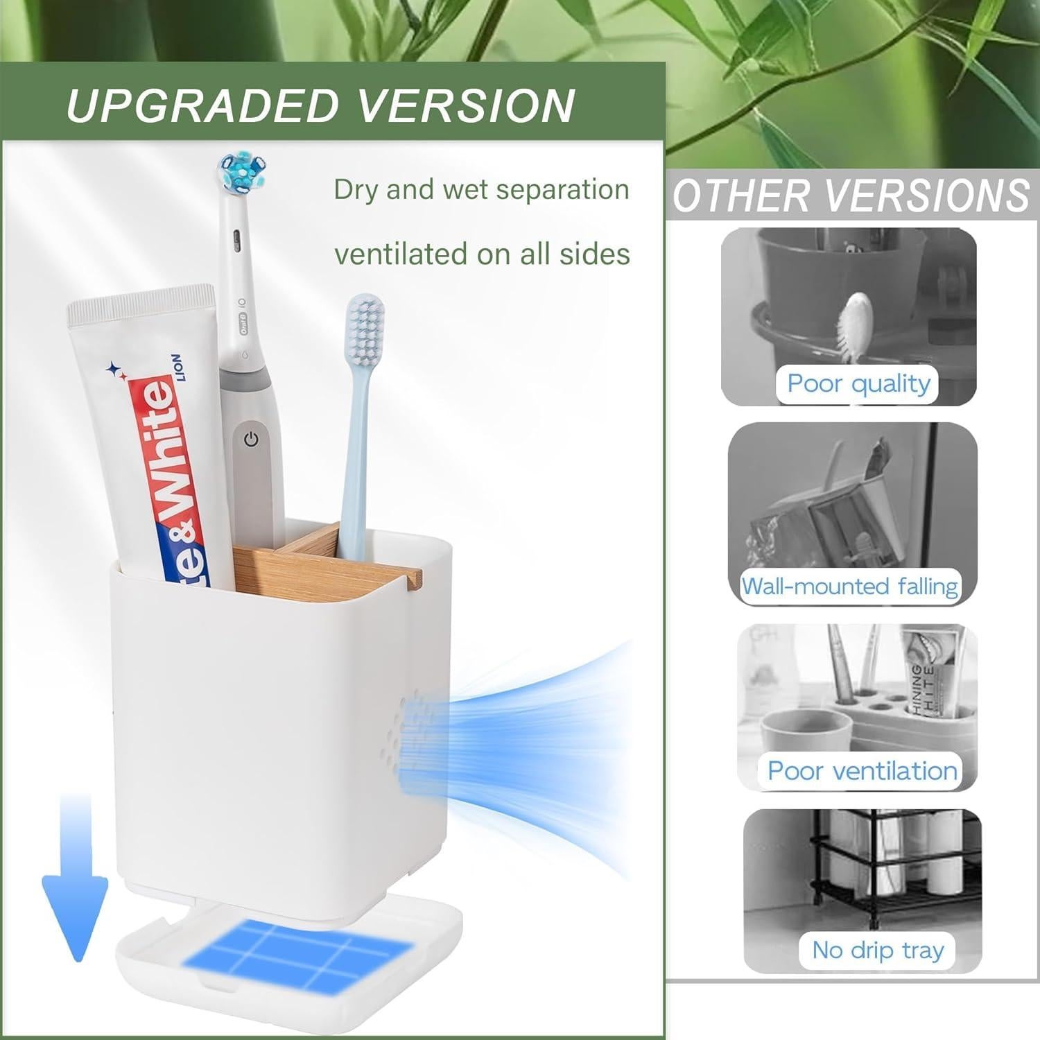 Soporte para Cepillos de Dientes Rejomiik Blanco 3 Compartimentos