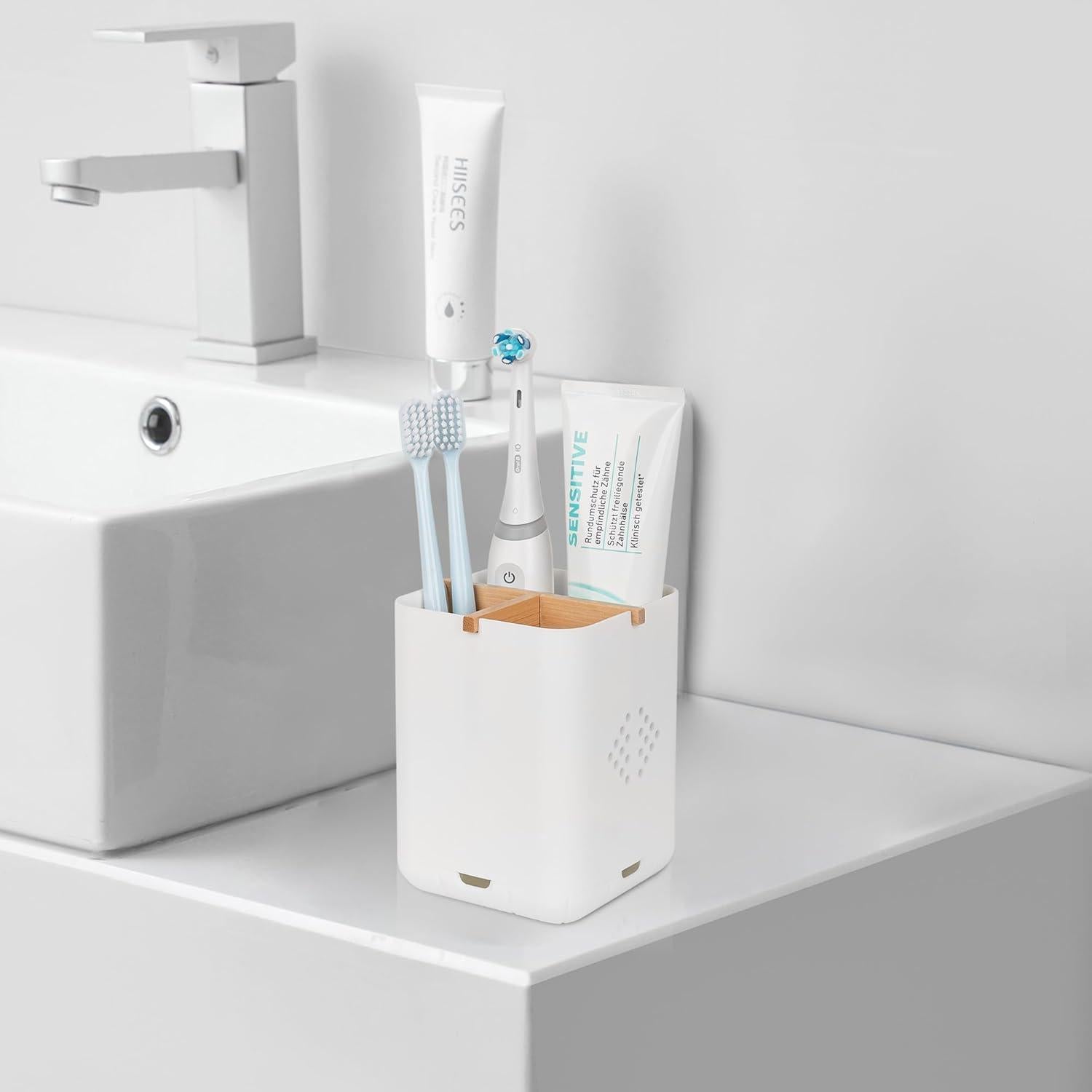 Soporte para Cepillos de Dientes Rejomiik Blanco 3 Compartimentos