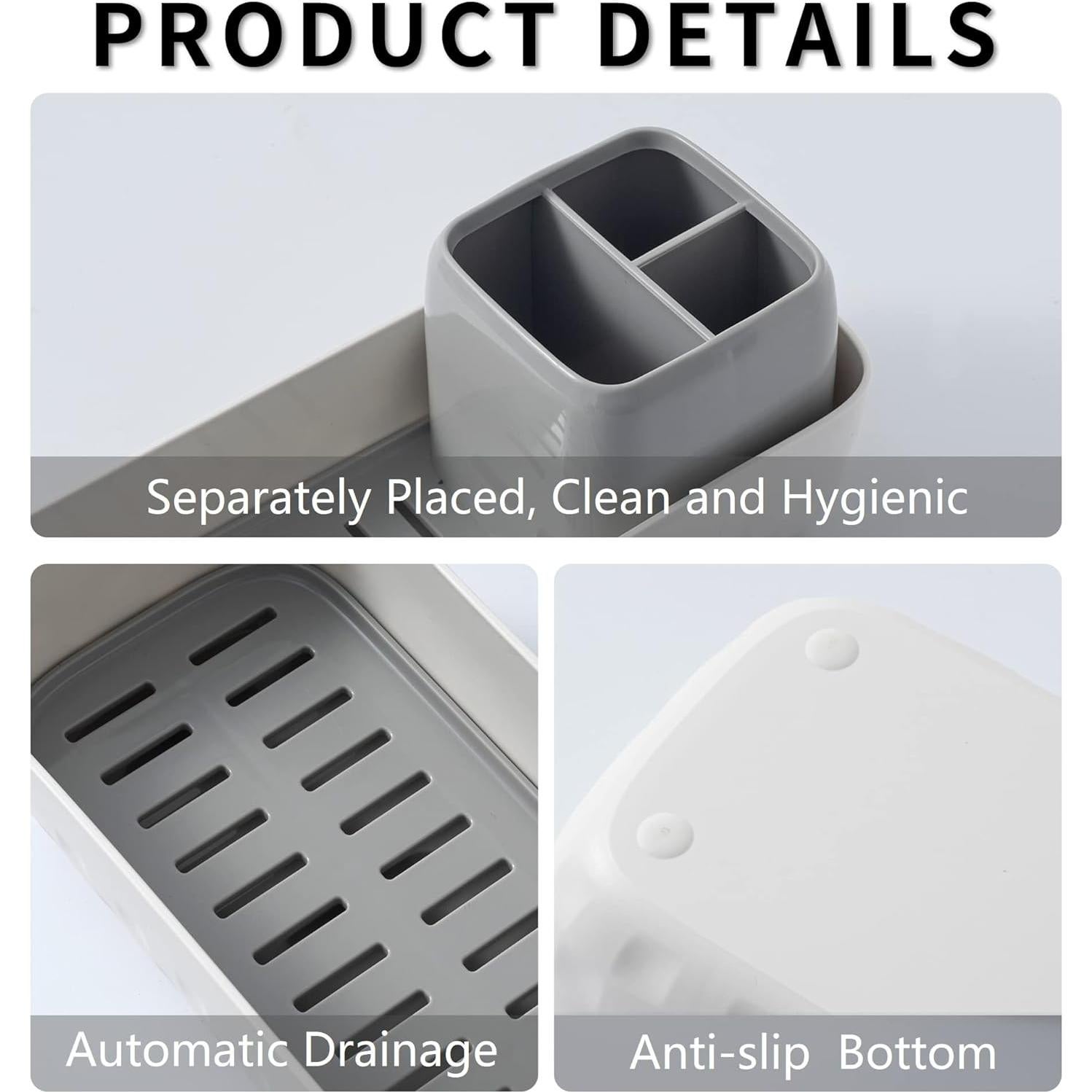 Soporte para Cepillos de Dientes Vowupt Blanco 3 Ranuras