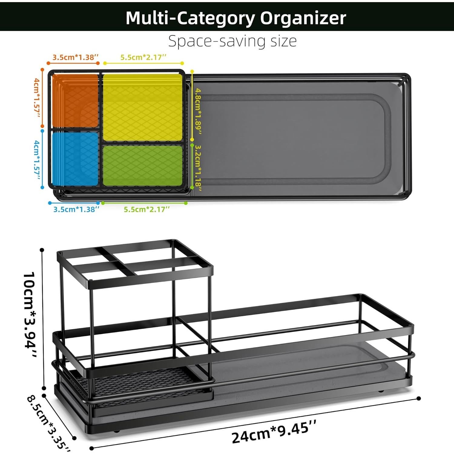Soporte para Cepillos de Dientes Moforoco Negro 5 Compartimentos