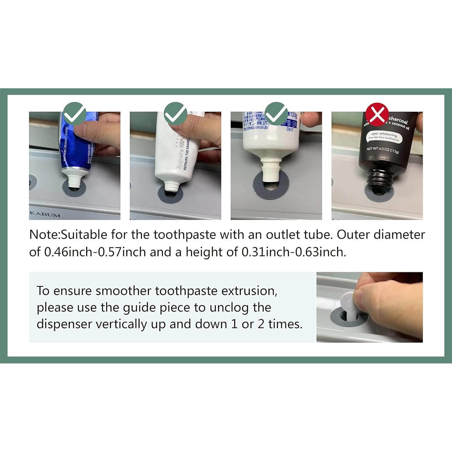 Soporte para Cepillos de Dientes KABUM Gris con Dispensador