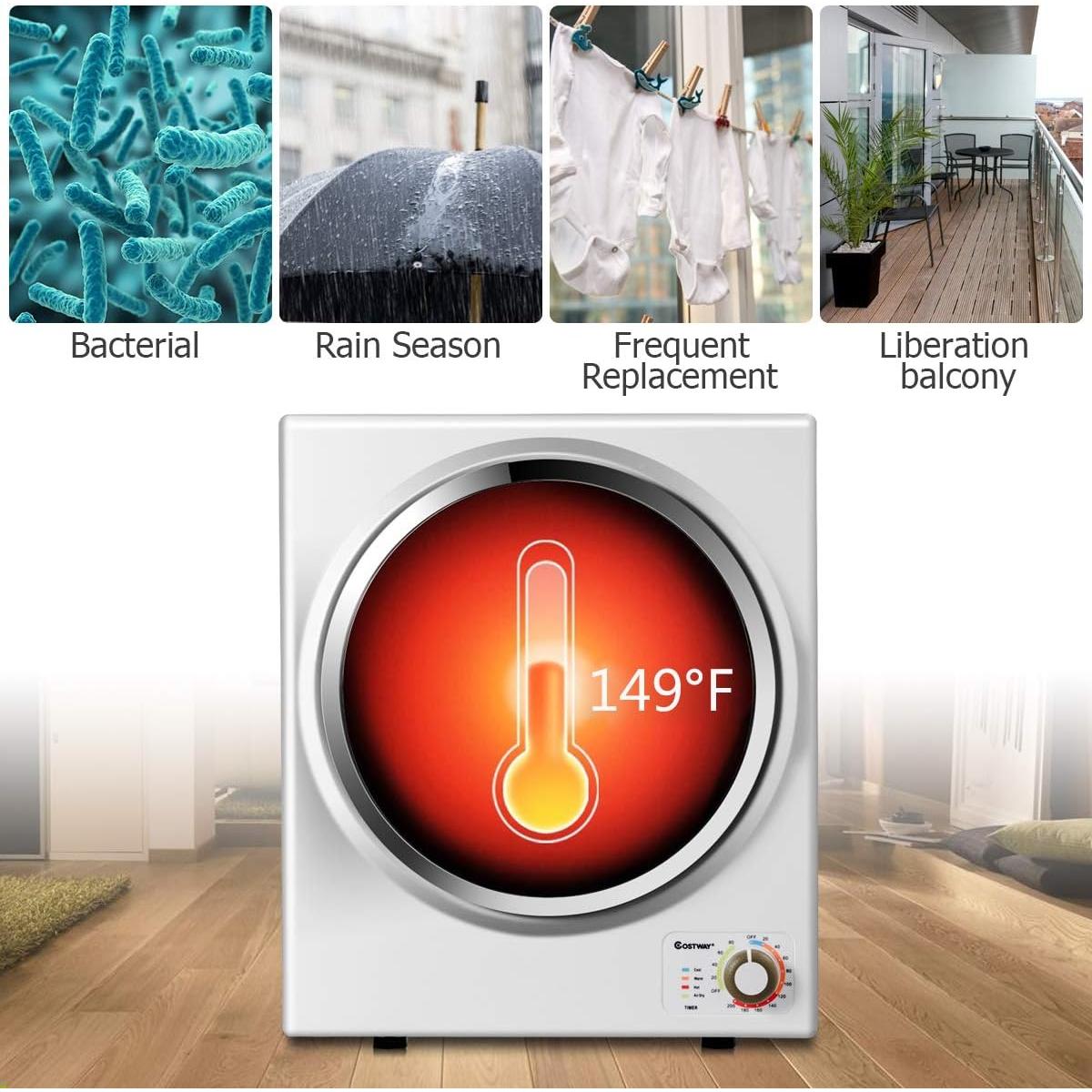 Secadora de Ropa Eléctrica COSTWAY GYJ25-78 4 Modos 16.9 kg