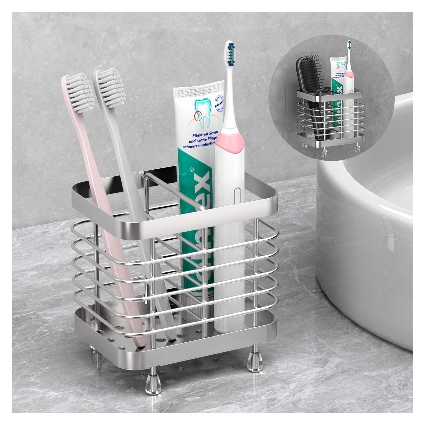 Soporte de Cepillos de Dientes Luxspire Acero Inoxidable 2 Ranuras